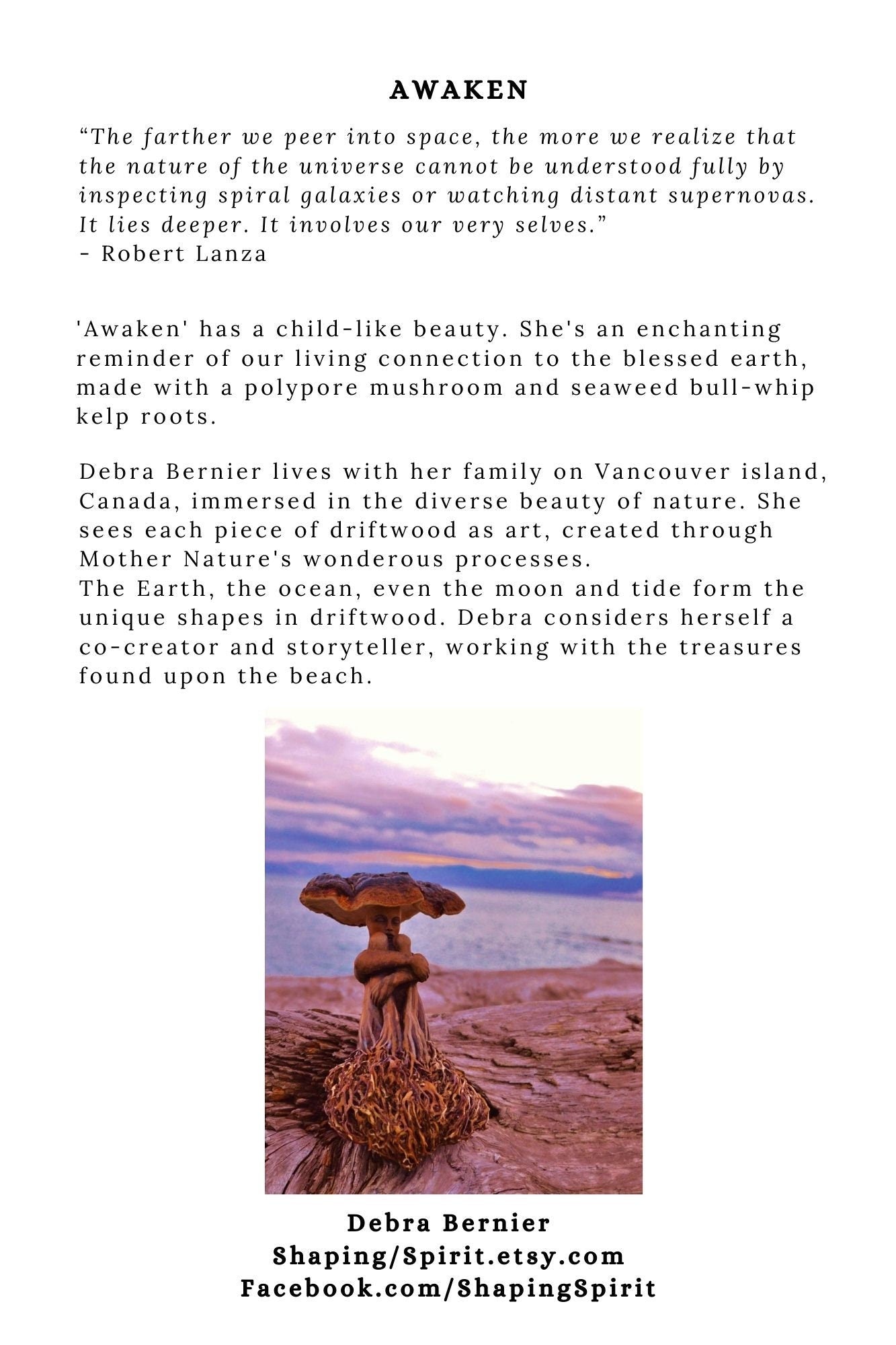 Art Card, Awaken - FREE SHIPPING