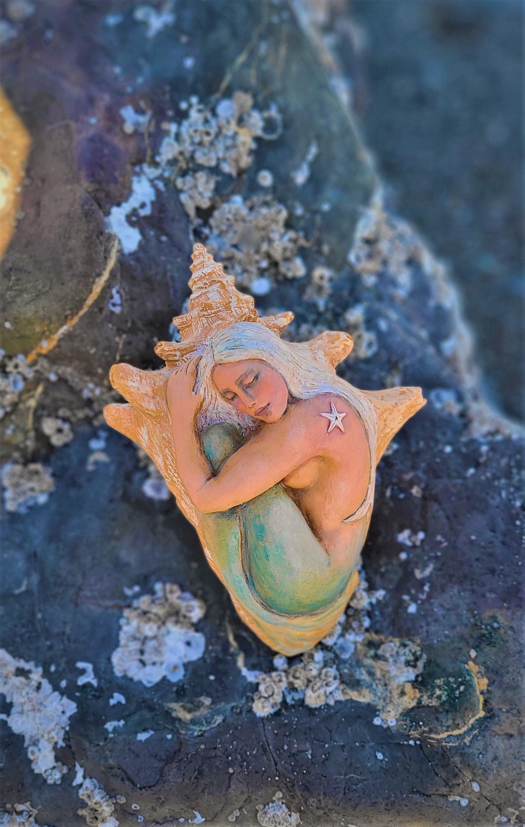 Mermaid Dreams, Shell & Starfish Sculpture By Debra Bernier, Shaping Spirit
