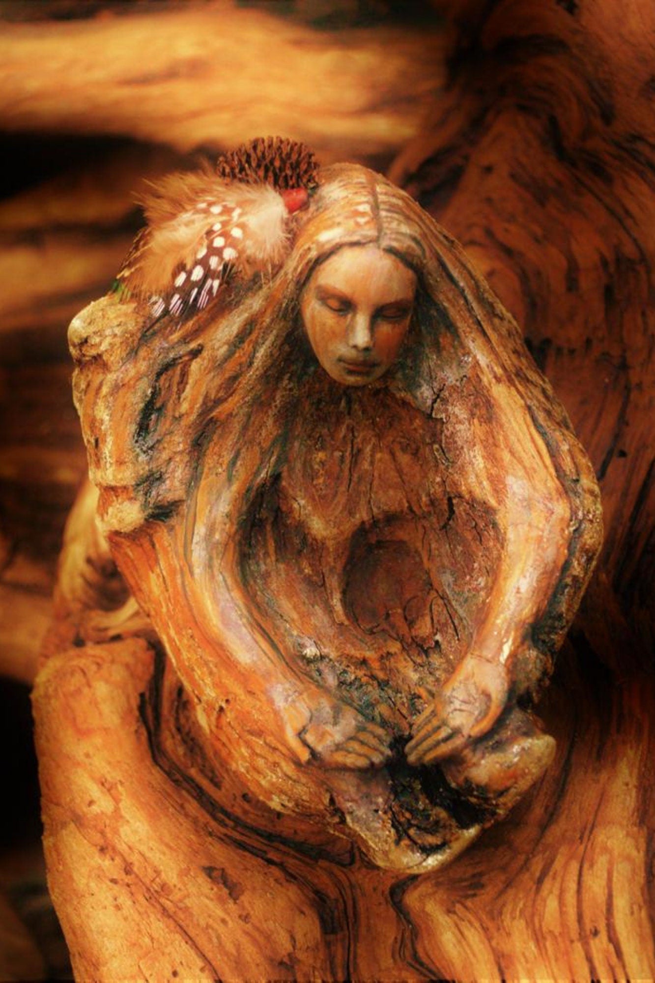 FREE SHIPPING - Art Card, Medicine Bowl Woman, by Debra Bernier, Shaping Spirit
