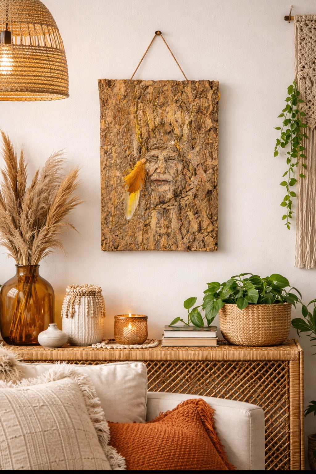 Raven Spirit | Tree Bark Spiritual Sculpture