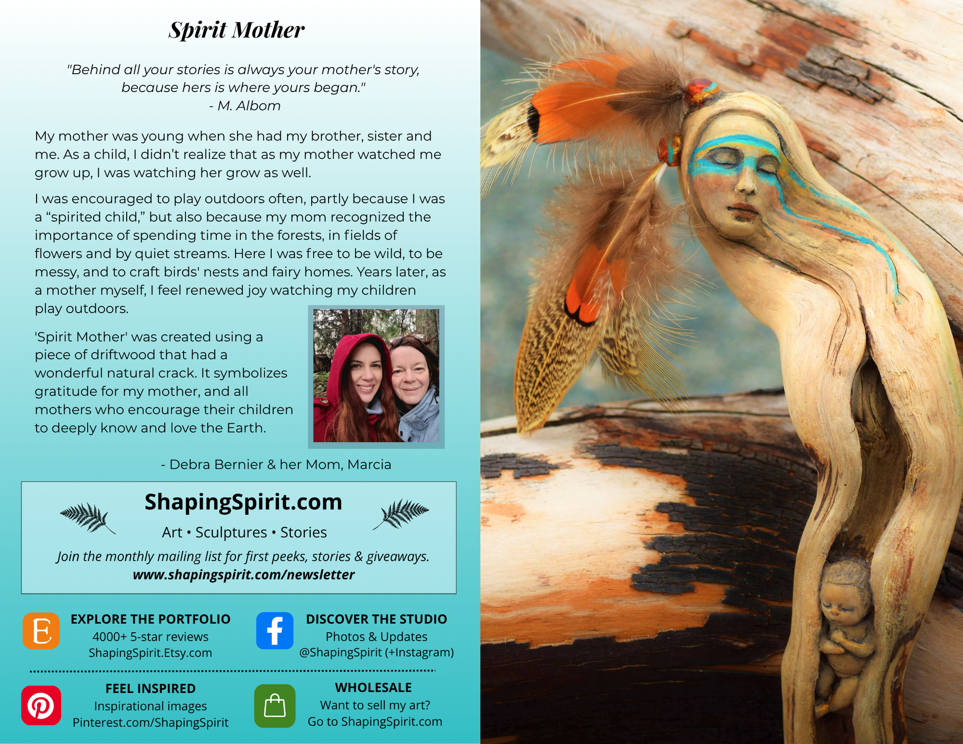 Spirit Mother - Mother Art Card - Meaningful Greeting Card