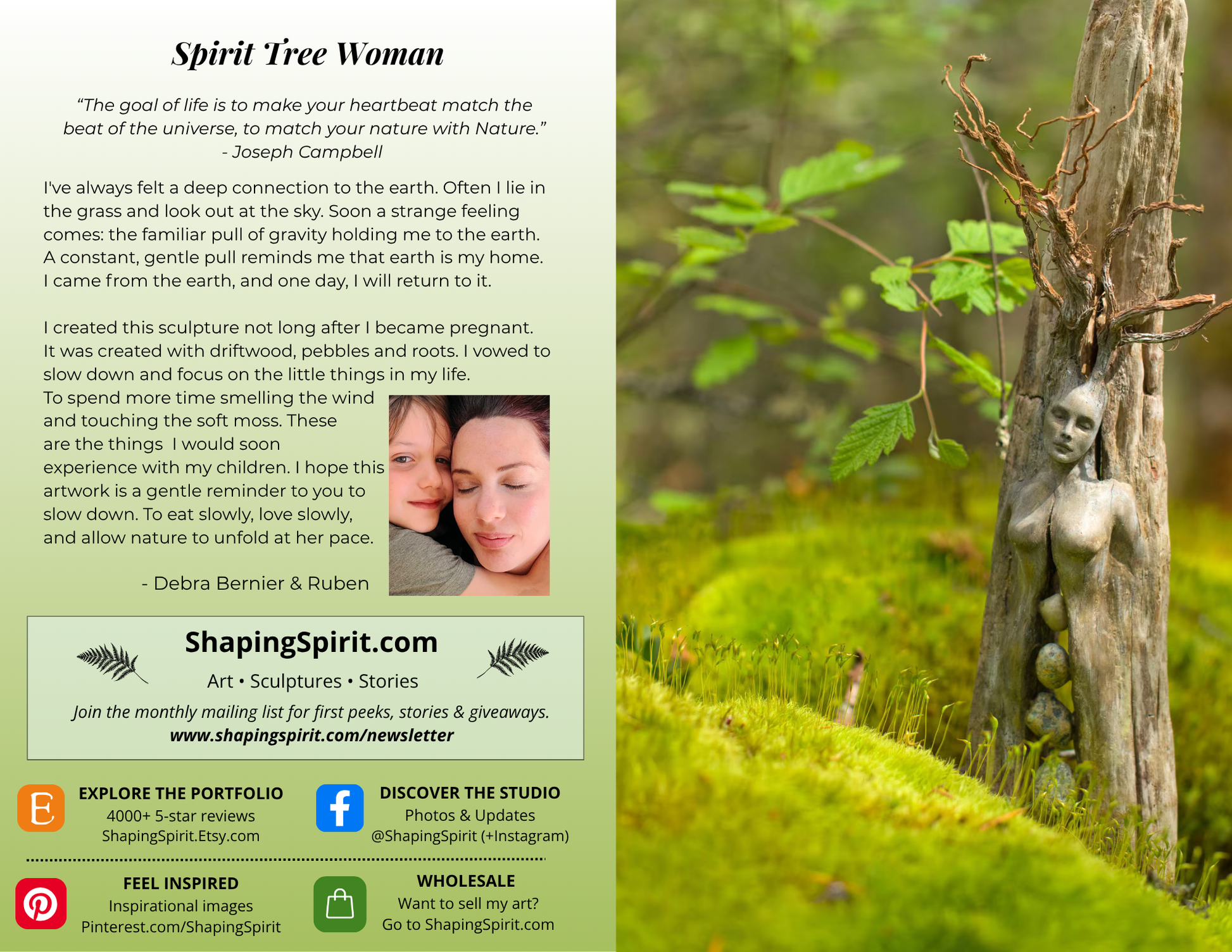 Spirit Tree Woman - Nature Art Card - Spiritual Greeting Card