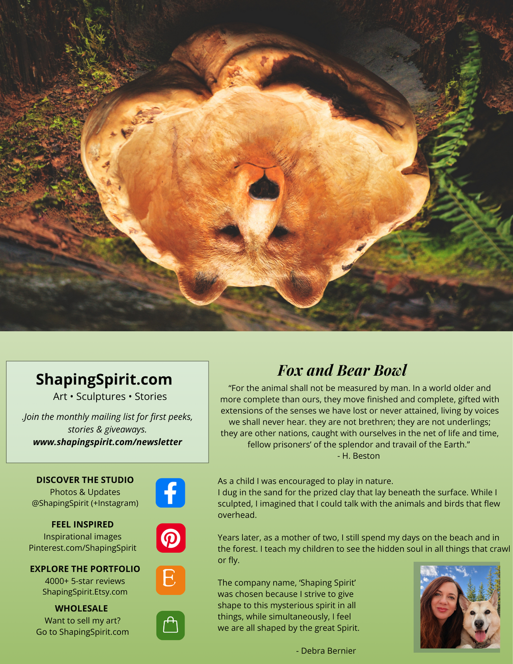 Bear Bowl - Wildlife Art Card - Nature Inspired Greeting Card