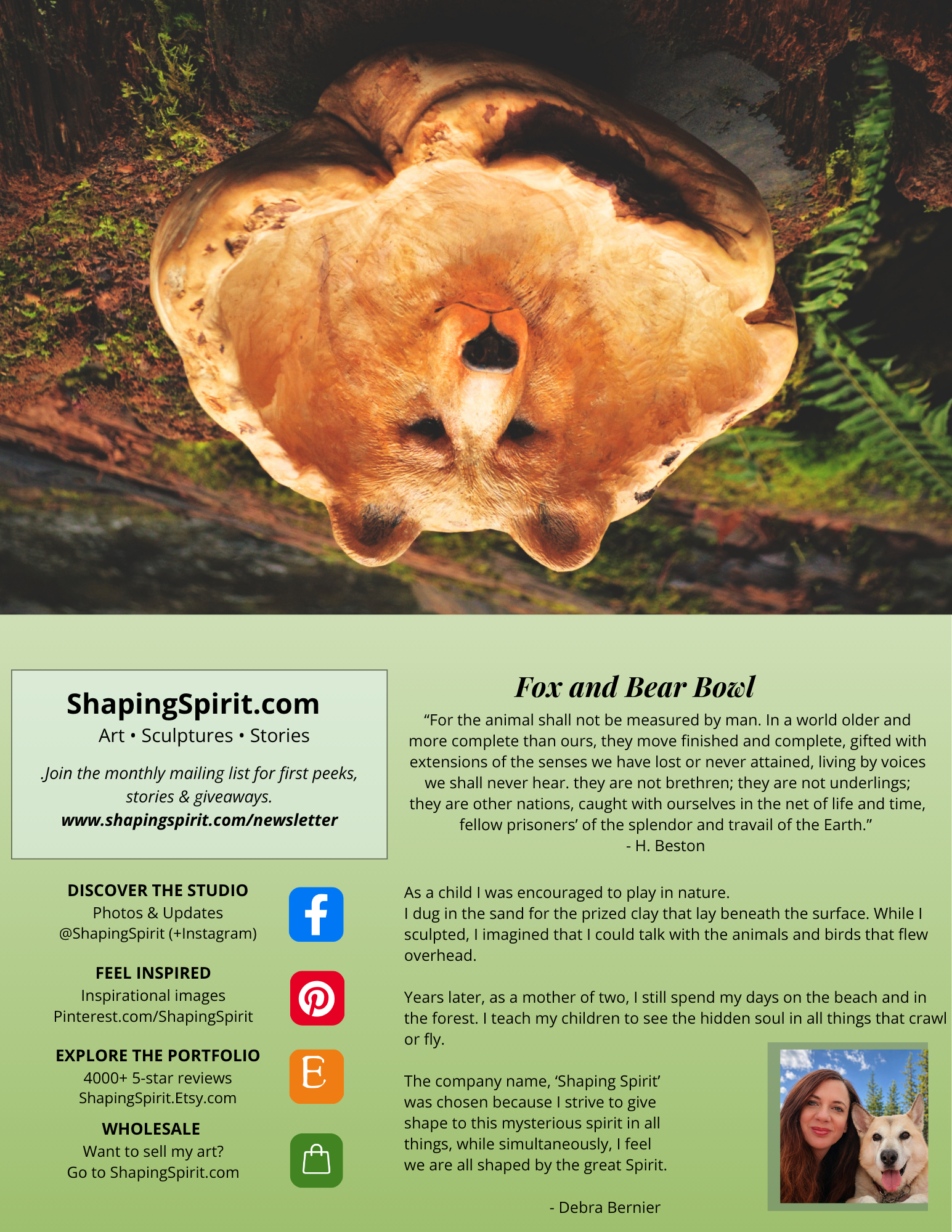 Bear Bowl - Wildlife Art Card - Nature Inspired Greeting Card