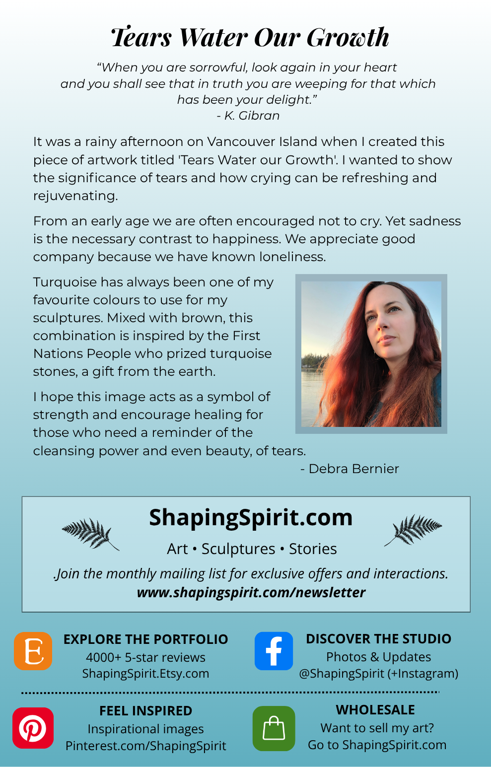 Tears Water Our Growth - Healing Art Card - Meaningful Greeting Card