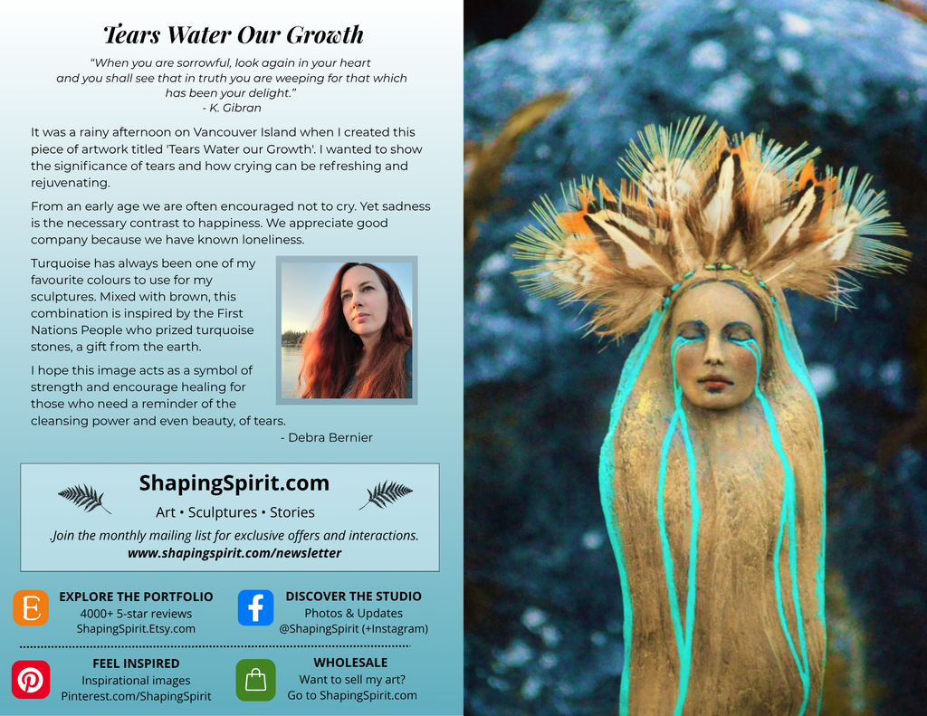 Tears Water Our Growth - Healing Art Card - Meaningful Greeting Card