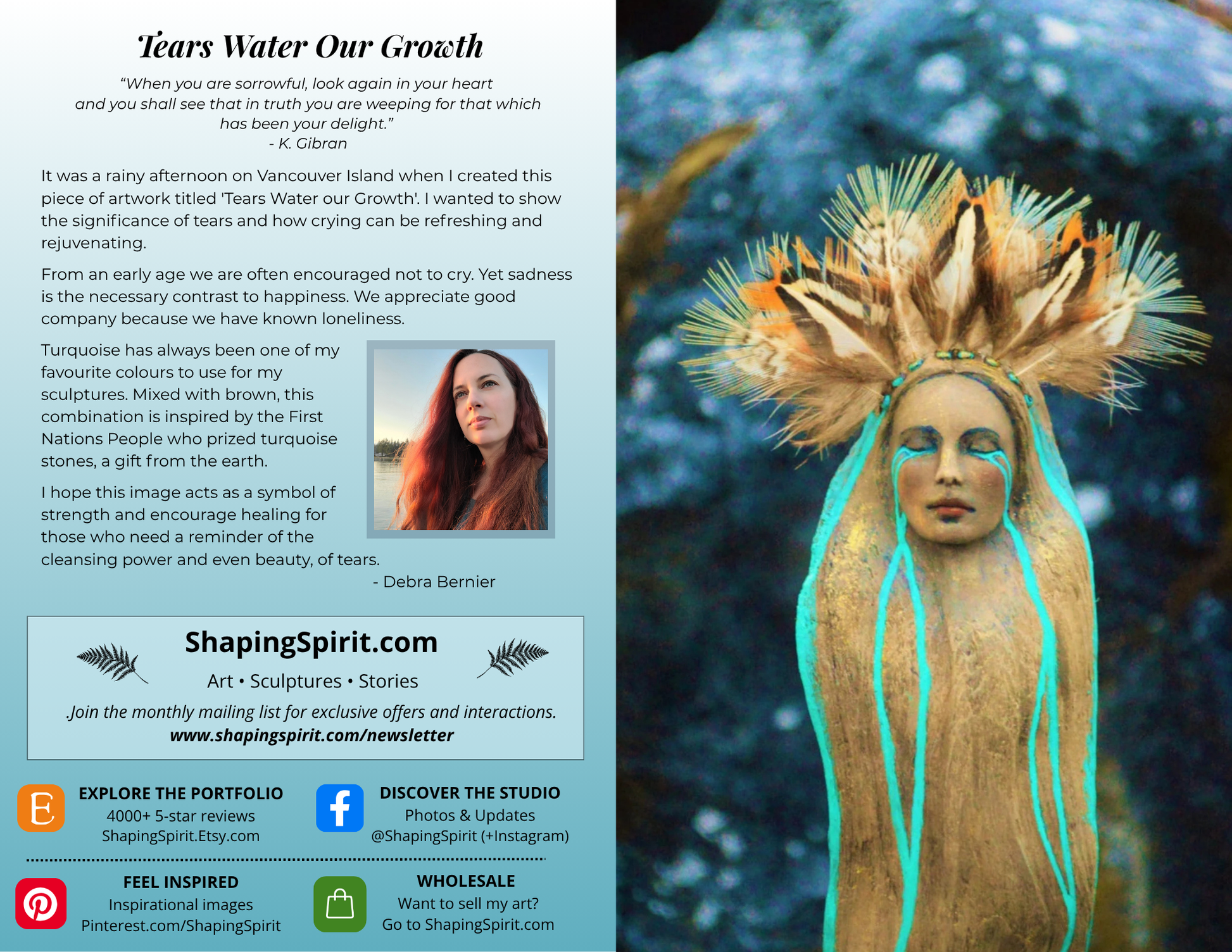 Tears Water Our Growth - Healing Art Card - Meaningful Greeting Card