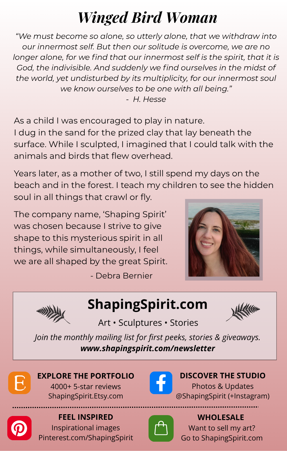 Winged Bird Woman - Nature Art Card - Spiritual Greeting Card