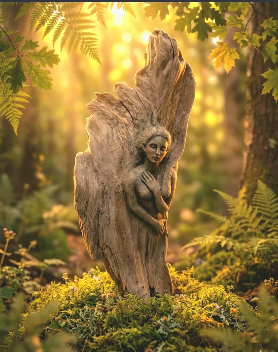 Angel in Wood, Driftwood Winged Woman | Healing Art