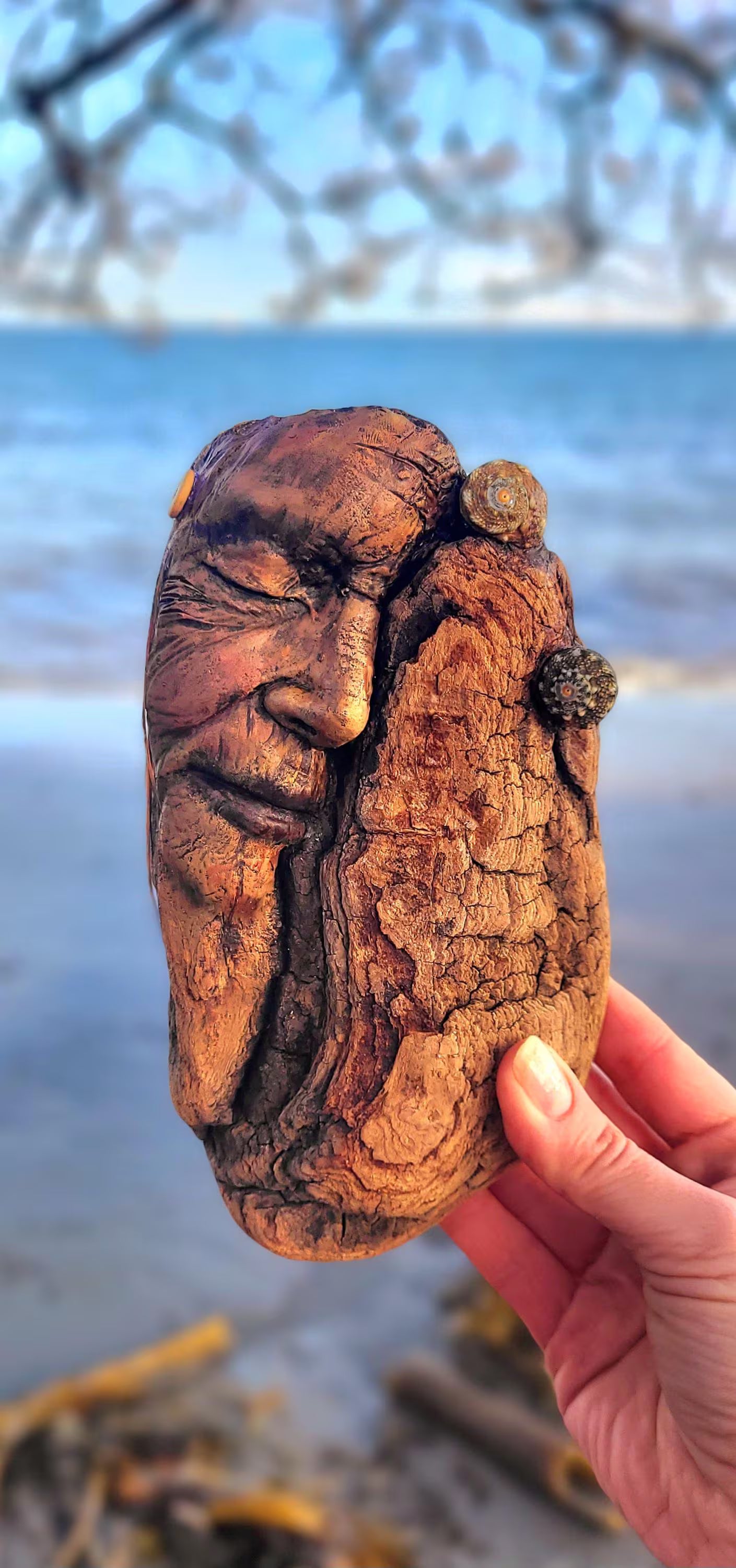 Resting Woman - Driftwood Bark Woman Sleeping Spirit