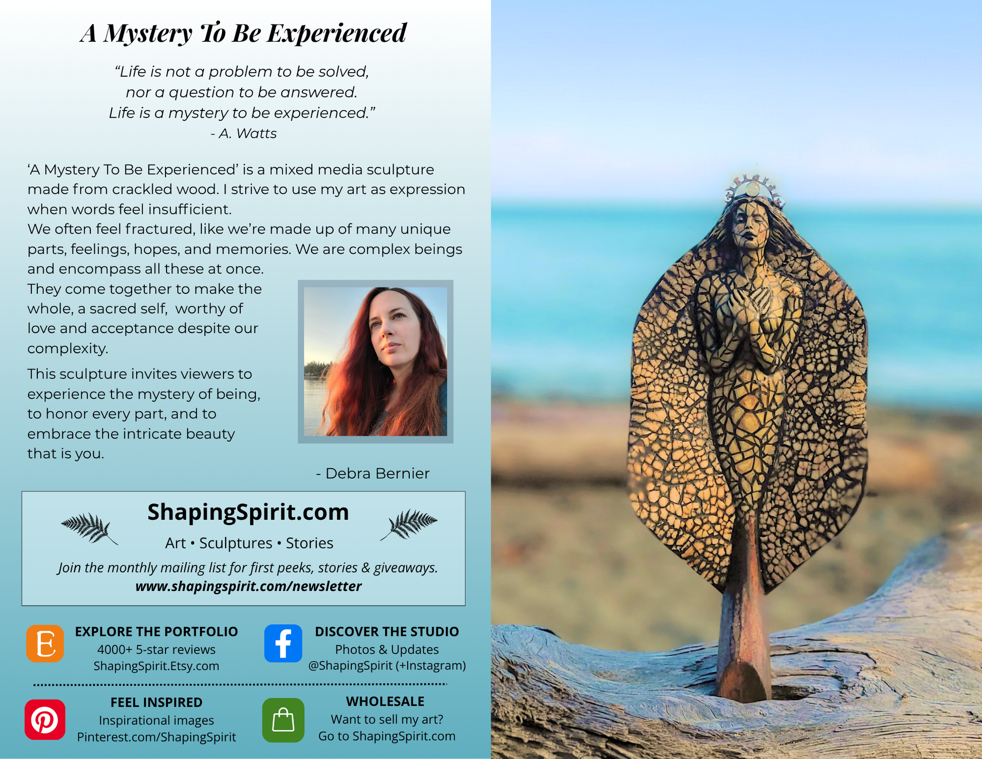 A Mystery to be Experienced - Spiritual Nature Art Card - Goddess Greeting Card