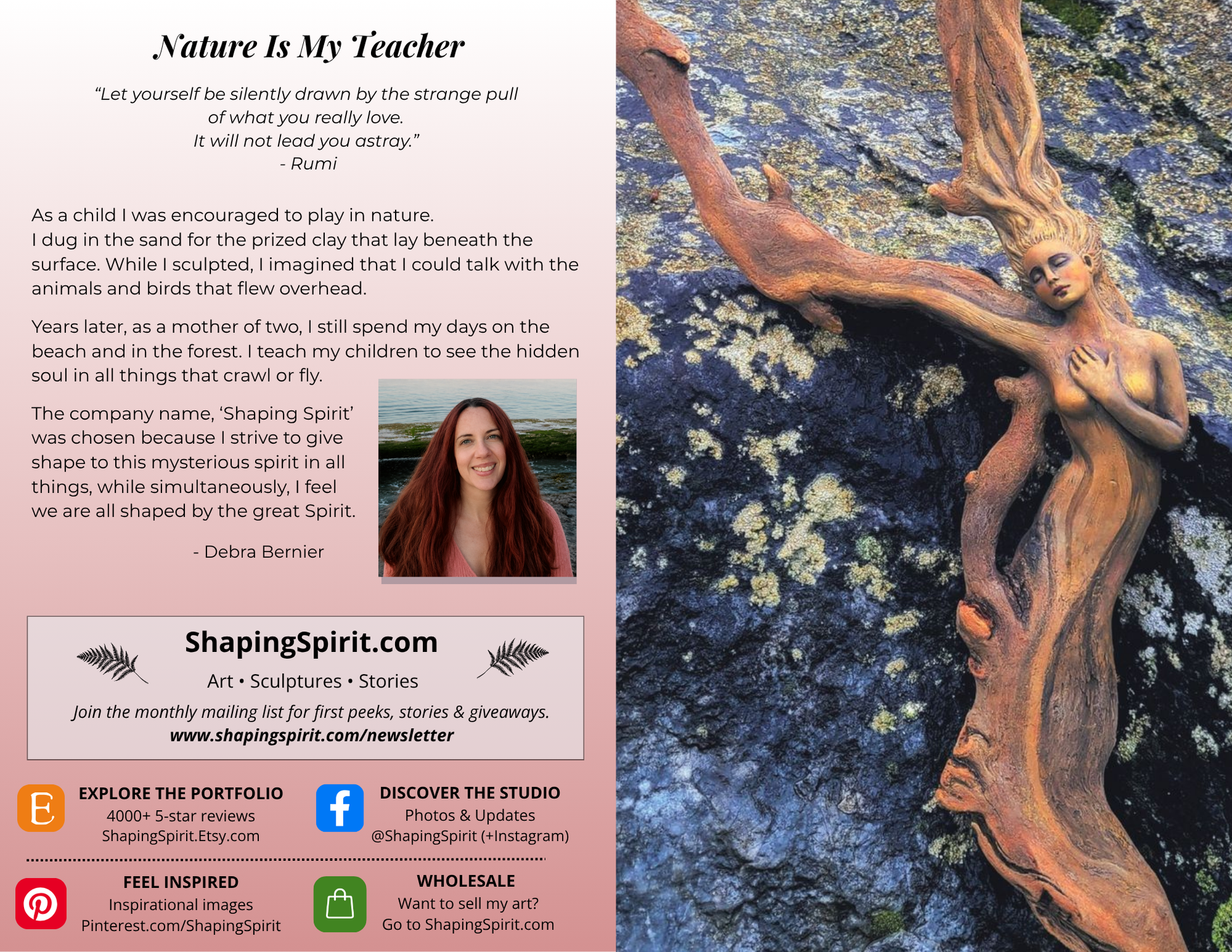 Nature is My Teacher - Nature Art Card - Inspirational Greeting Card