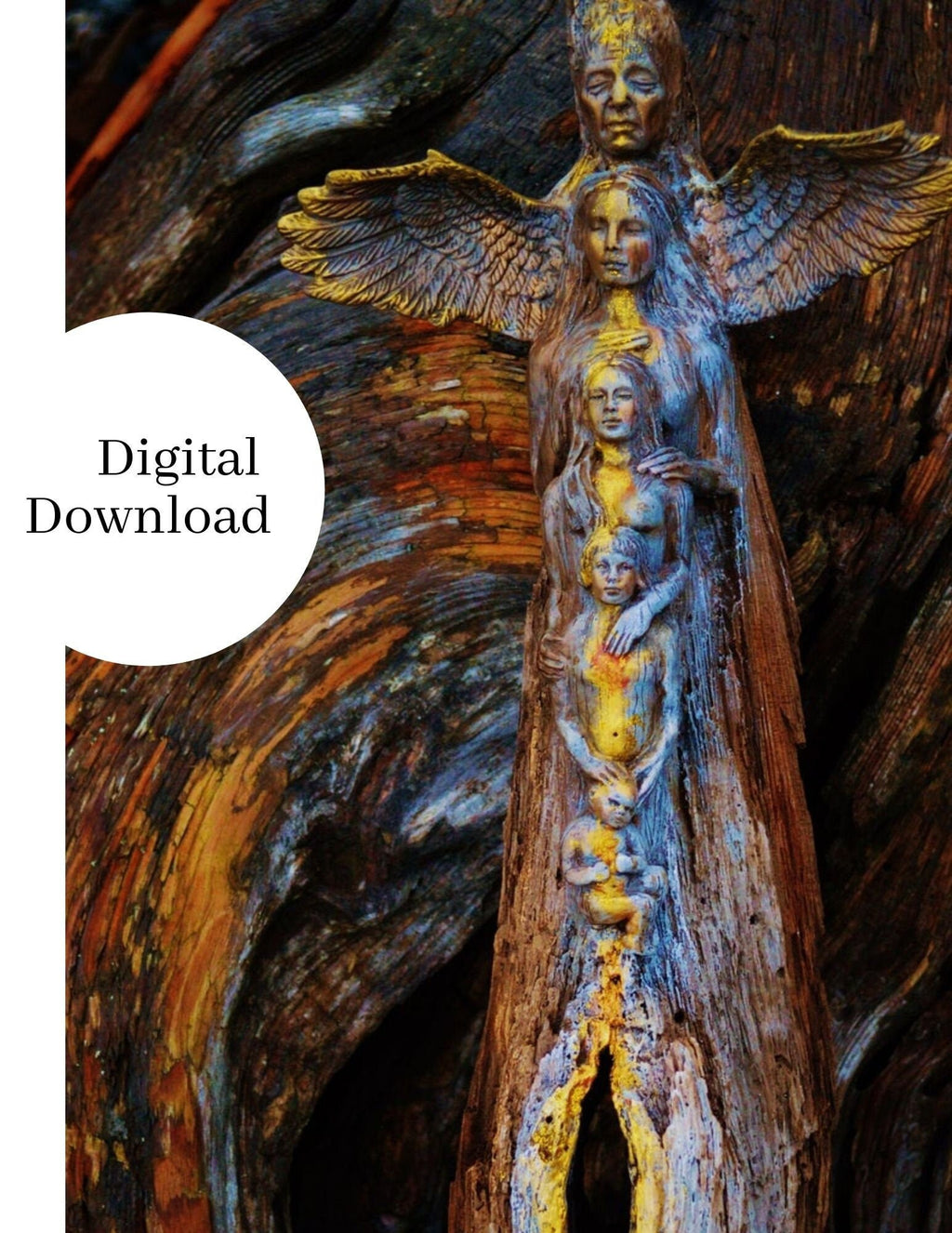 Digital Image, "Totem of Woman" - High Resolution, Printable Art by Debra Bernier