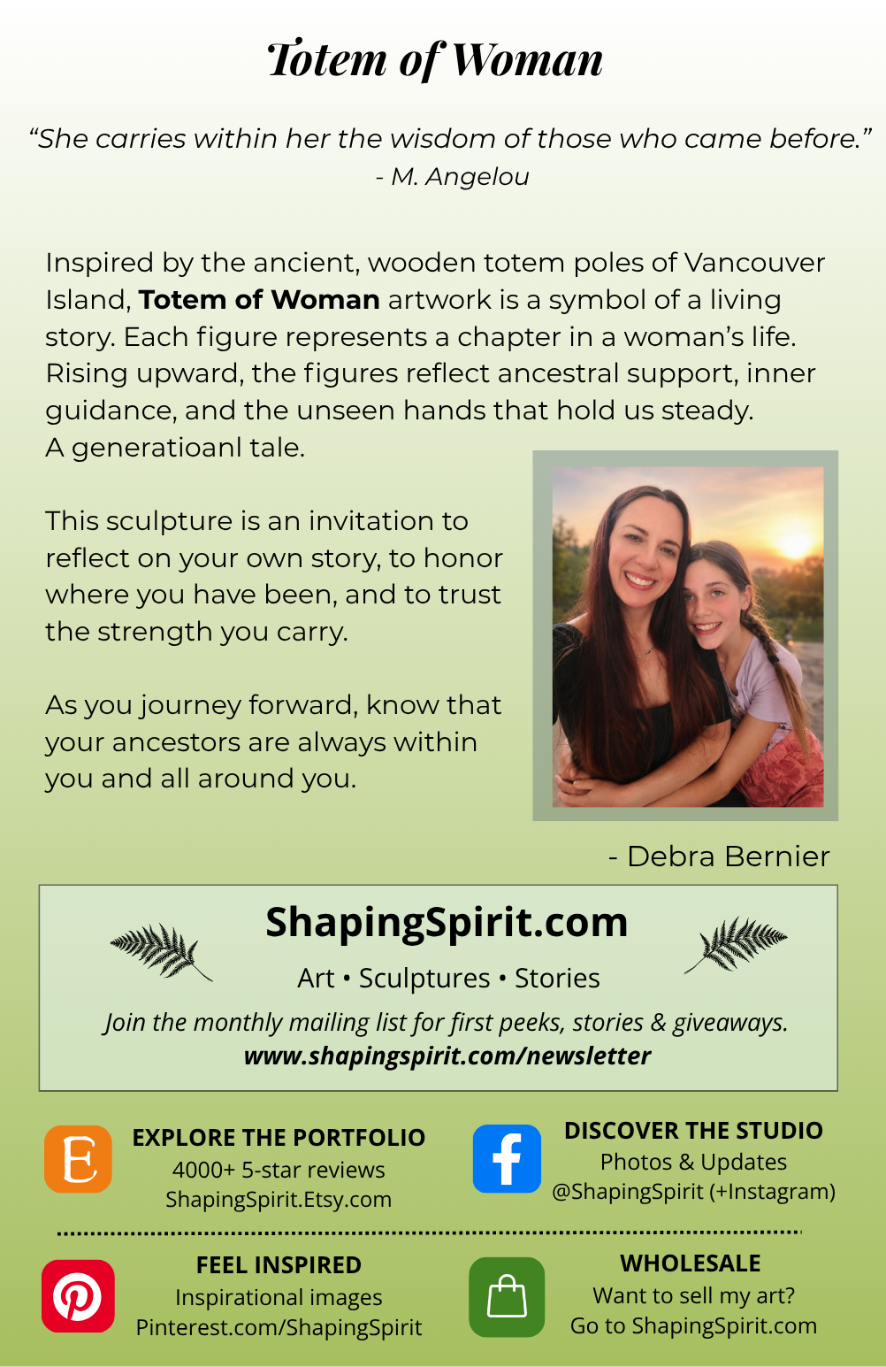 Totem of Woman - Feminine Art Card - Spiritual Greeting Card