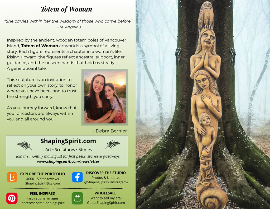 Totem of Woman - Feminine Art Card - Spiritual Greeting Card