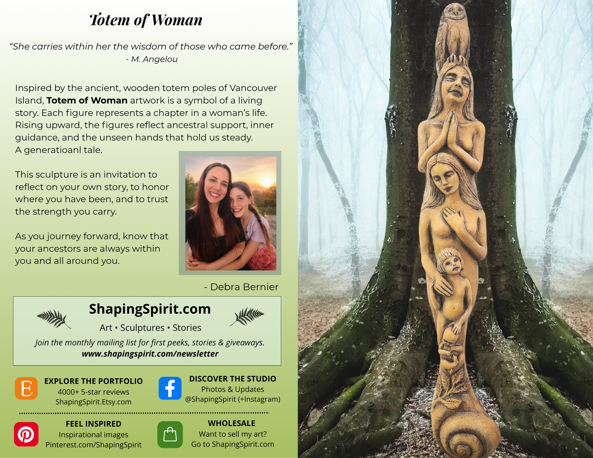 Totem of Woman - Feminine Art Card - Spiritual Greeting Card