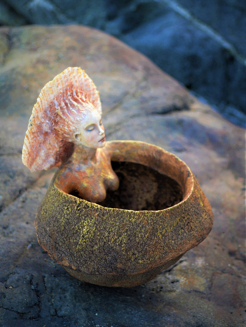 We Are Earth's Harmony, Offering Bowl Woman With Shell