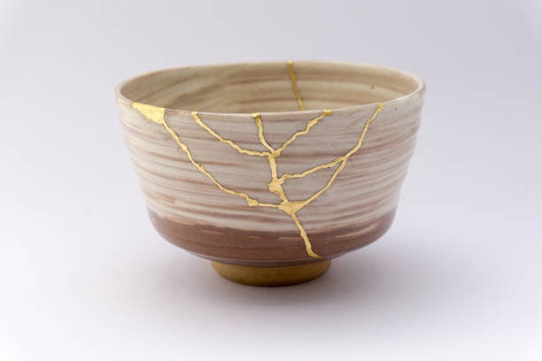 Kintsugi Child, Pink, Healing Sculpture, Limited Edition Shaping Spirit, Debra Bernier