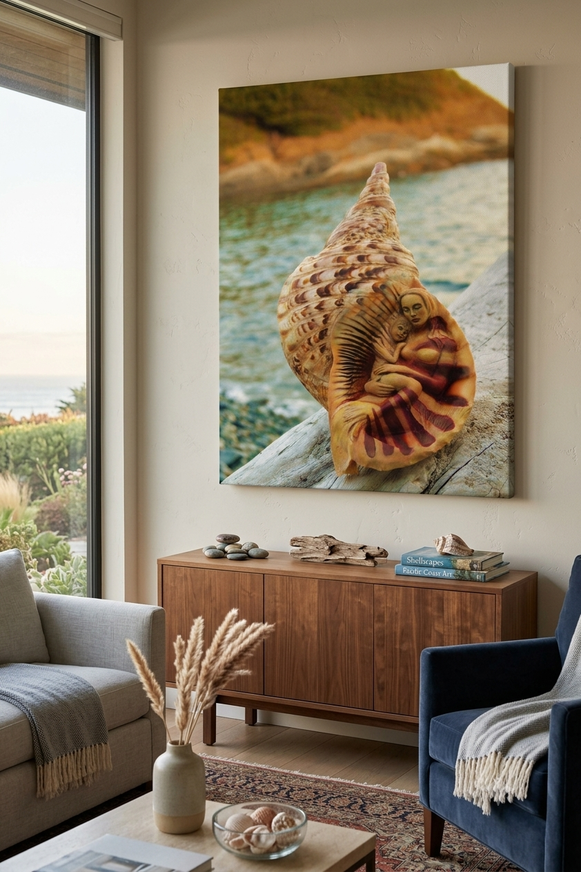 Mermaids in a Shell | Fine Art Canvas Print