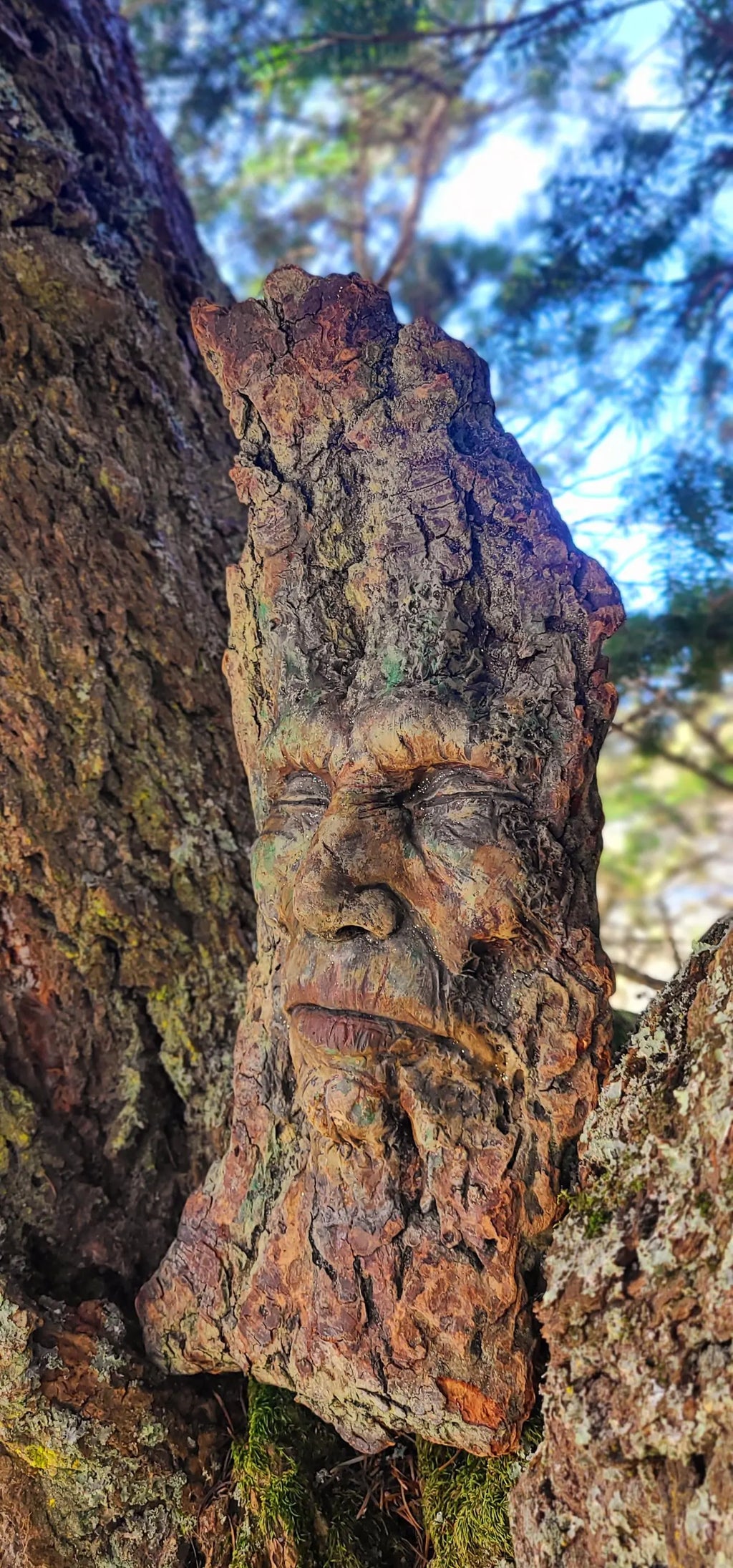Listening Green Man Tree Spirit | Woodland Spiritual Art