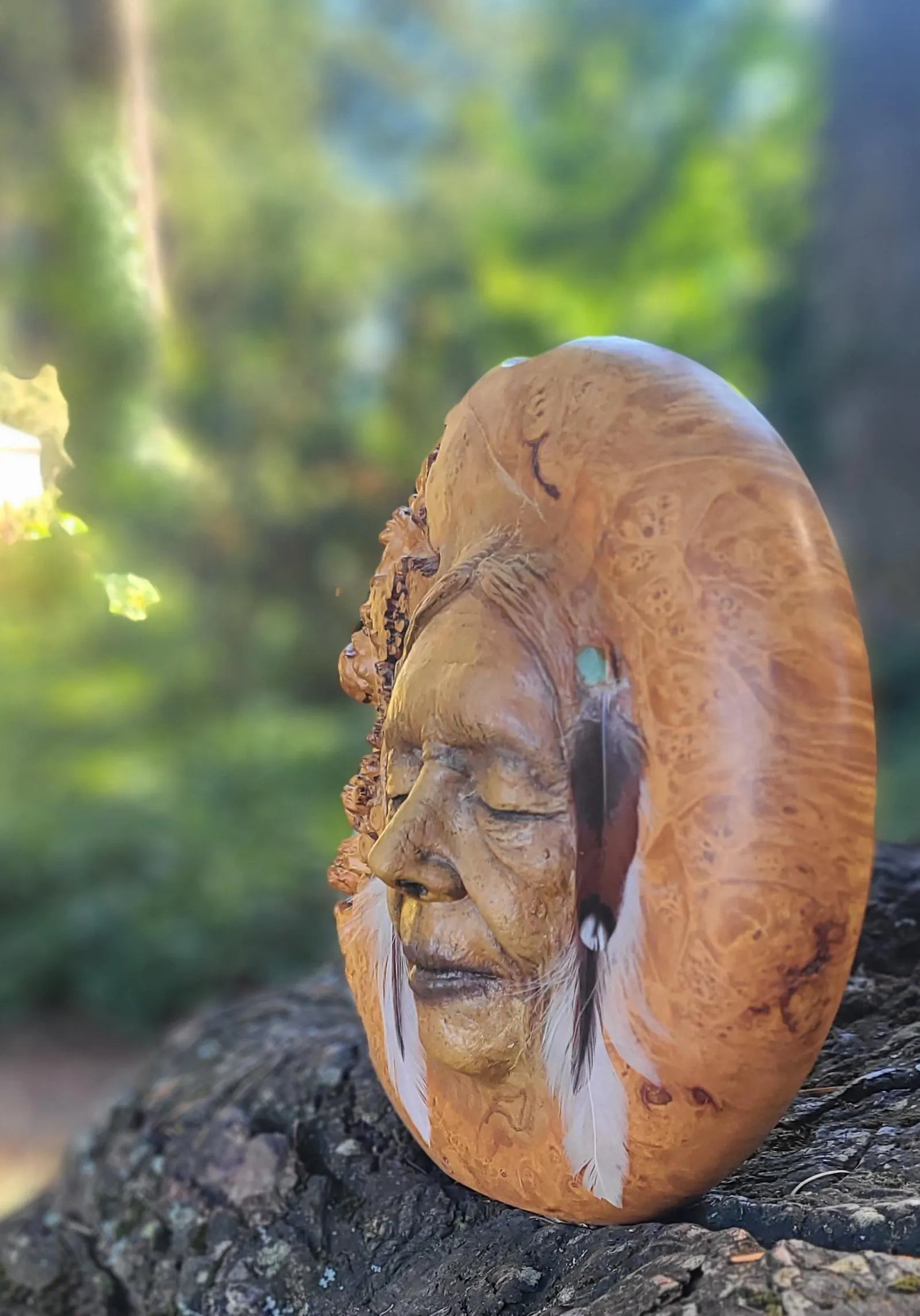 The Great Mystery, Wood Burl Vase Sculpture