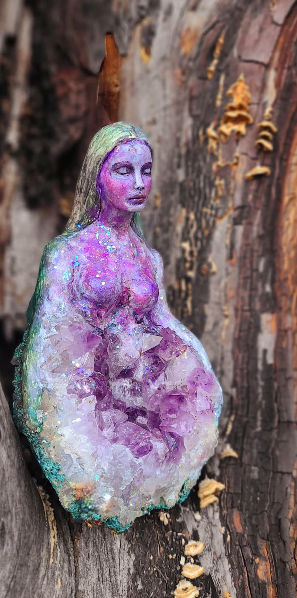 Amethyst Goddess, Crystal Gemstone Sculpture| Sacred Feminine Art