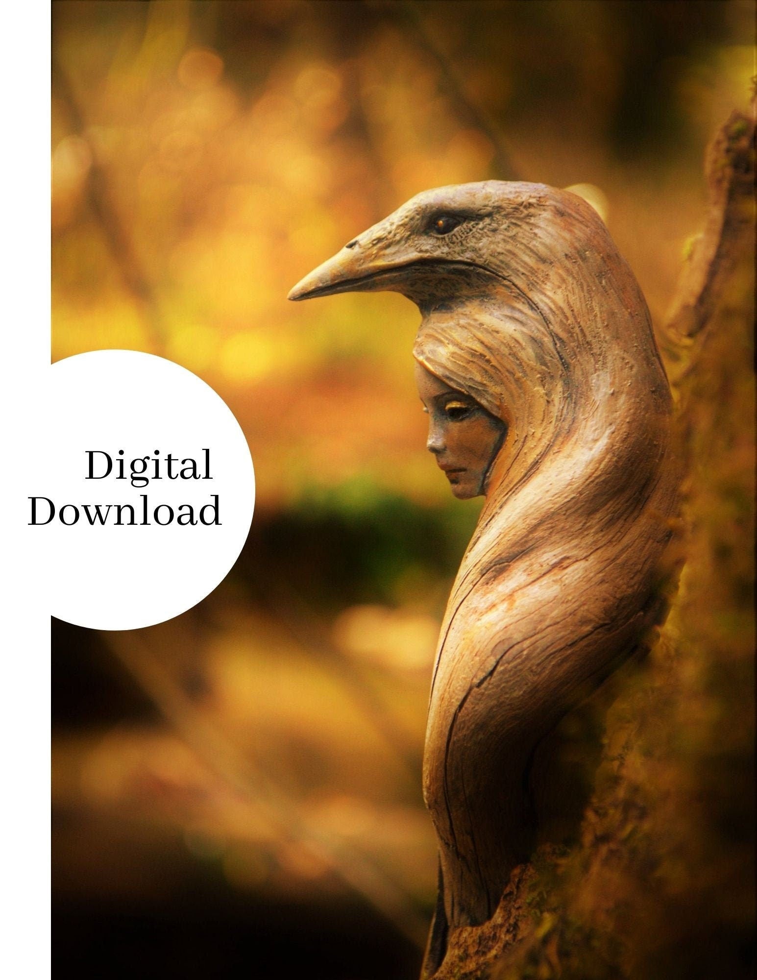 Digital Image, "Crow Woman" - High Resolution, Printable Art by Debra Bernier