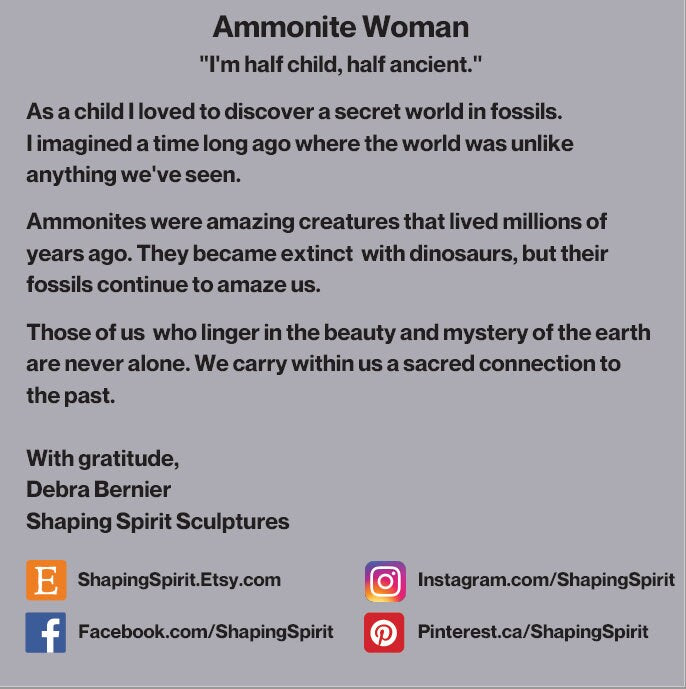 Ammonite Woman, Ancient Spirit Sculpture, by Debra Bernier, Shaping Spirit