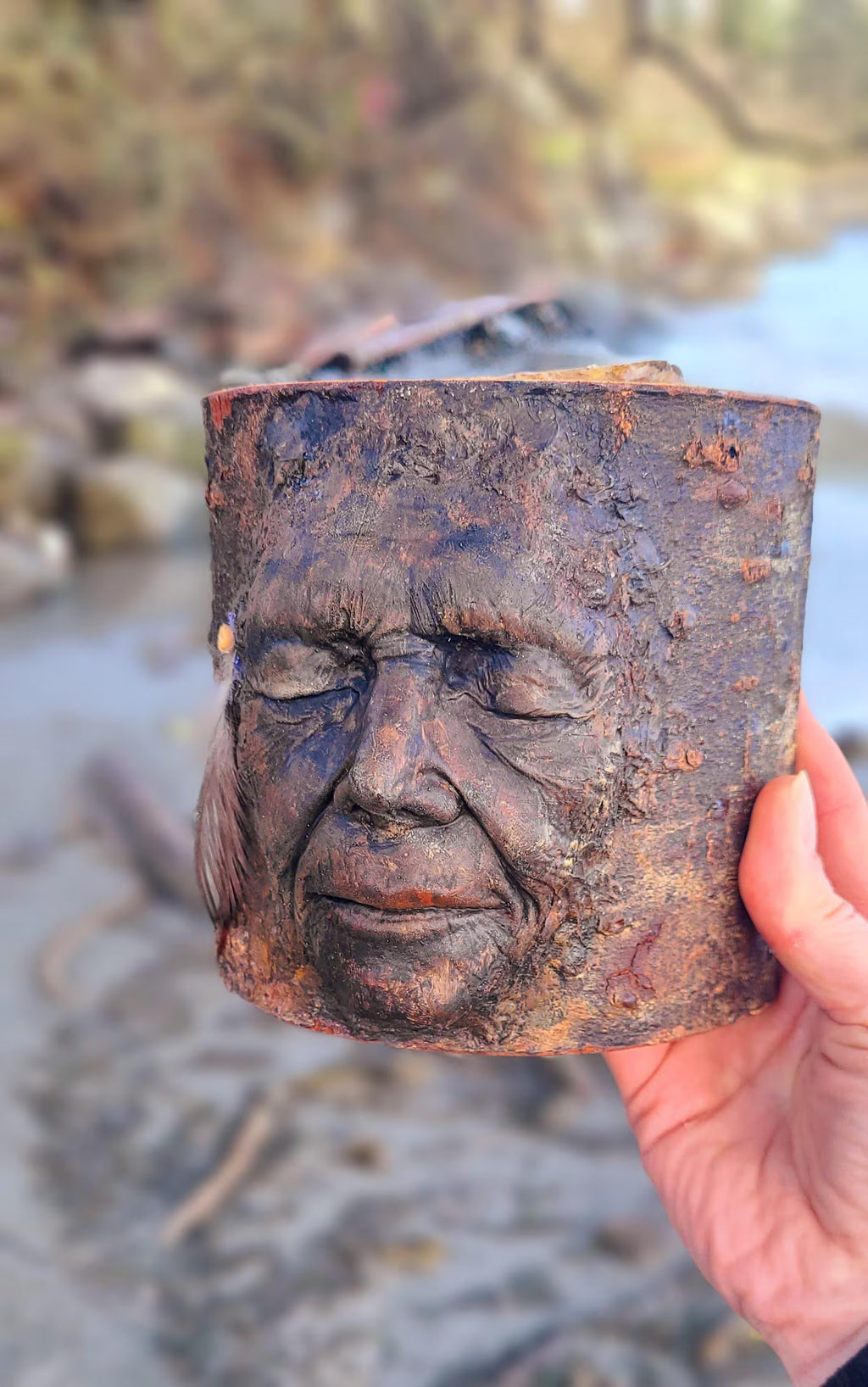 Nature Is Home – Tree Trunk Woman Spirit Sculpture in Wood