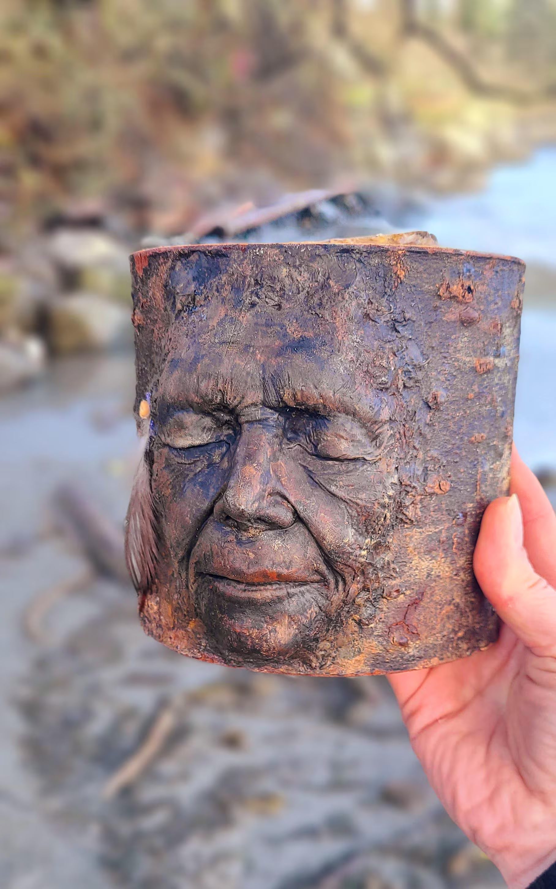 Nature Is Home – Tree Trunk Woman Spirit Sculpture in Wood