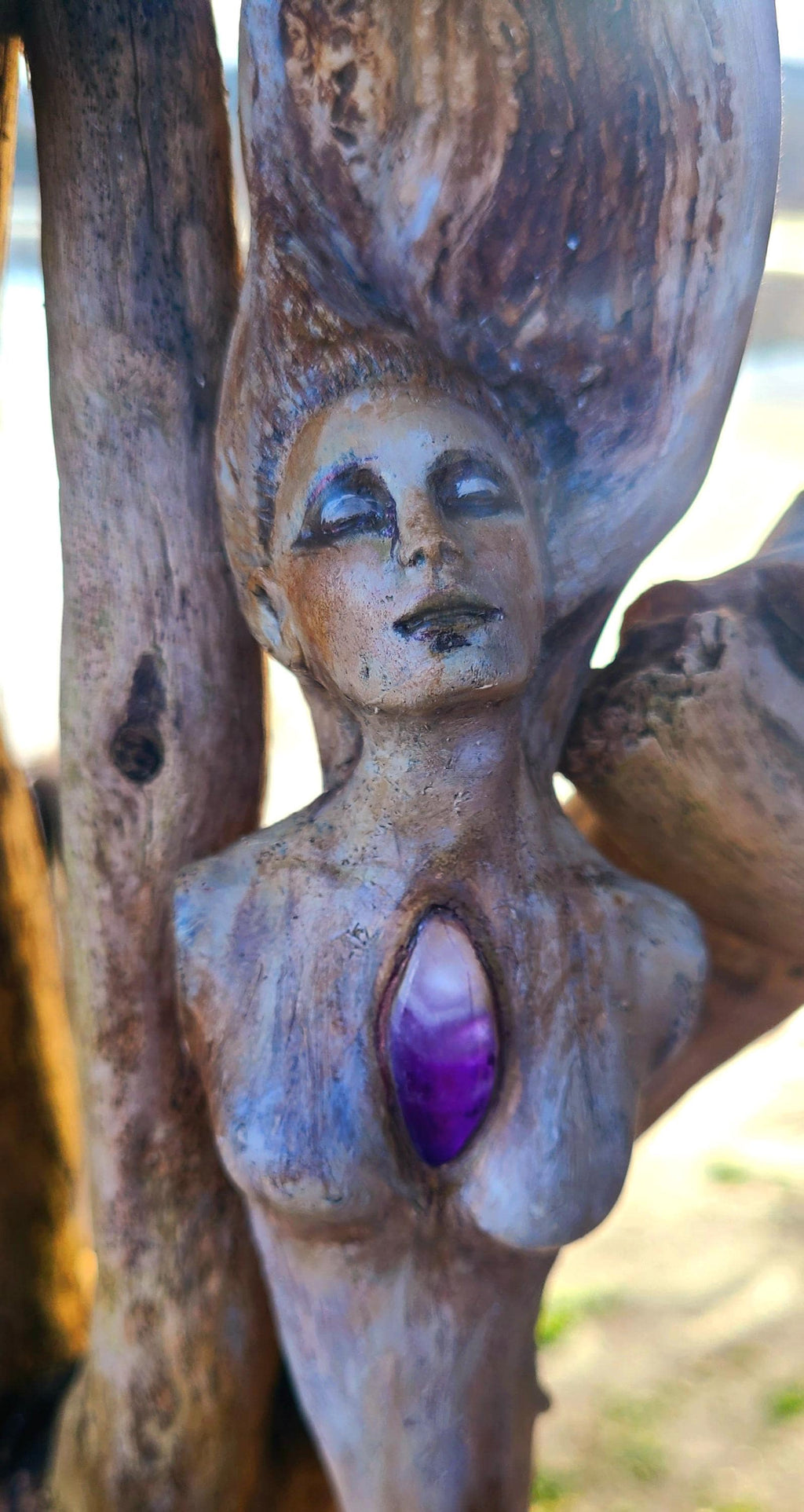 Amethyst Goddess Sacred Talking Stick | Spiritual Altar Art