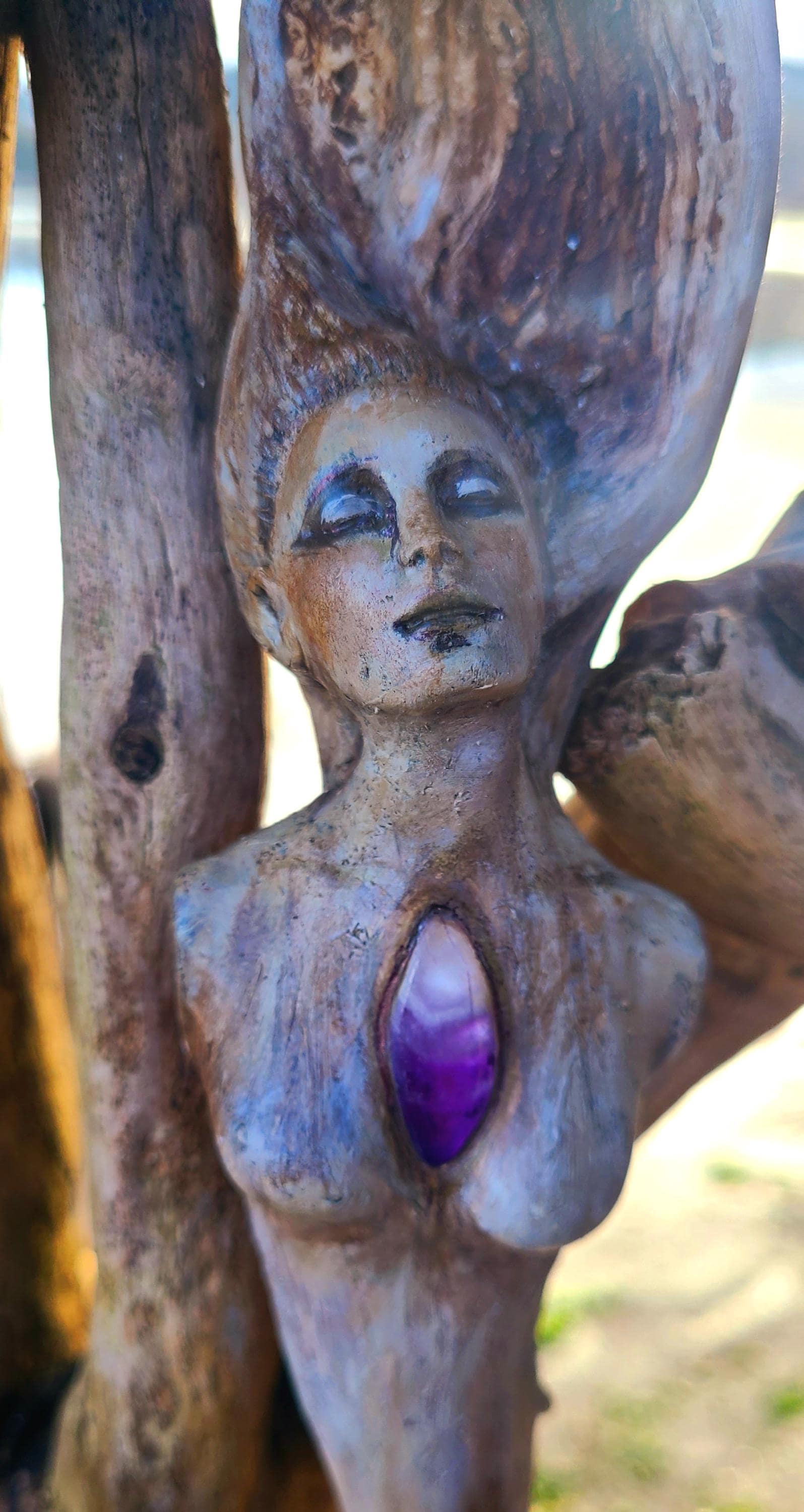 Amethyst Goddess Sacred Talking Stick | Spiritual Altar Art