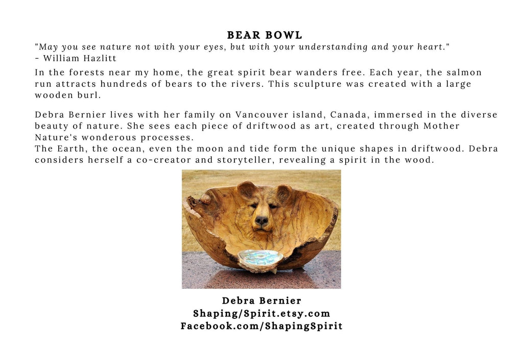 FREE SHIPPING - Art Card, Bear Bowl by Debra Bernier, Shaping Spirit