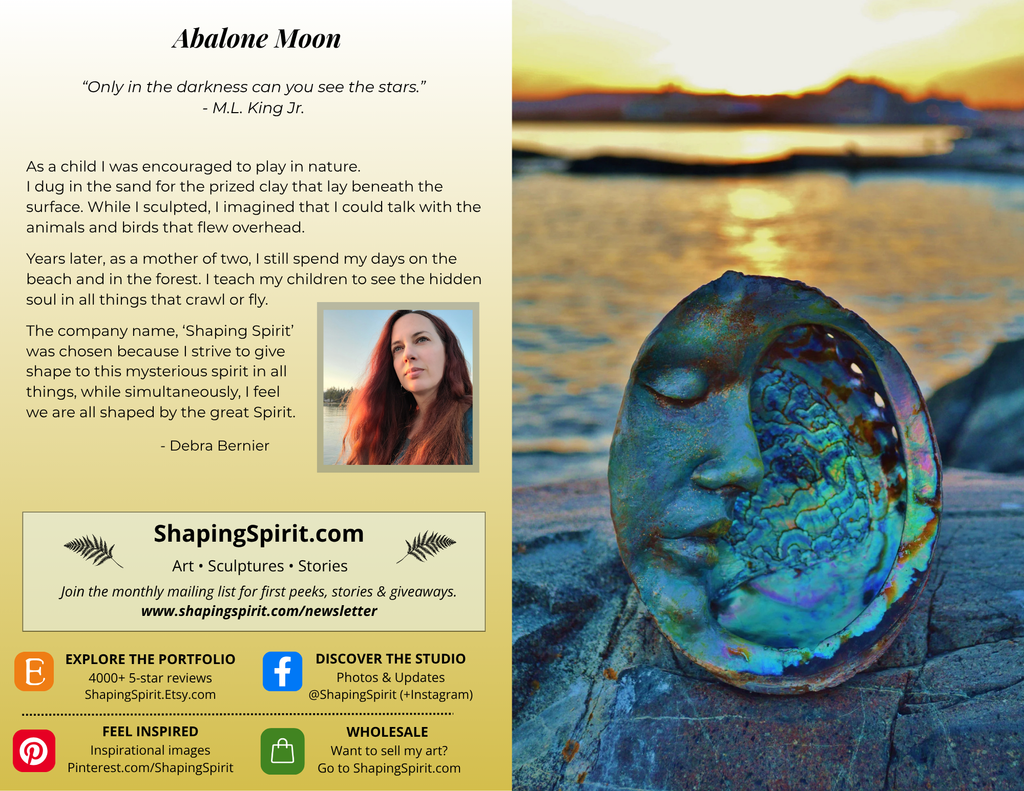 Abalone Moon - Ocean Art Card - Nature Inspired Greeting Card