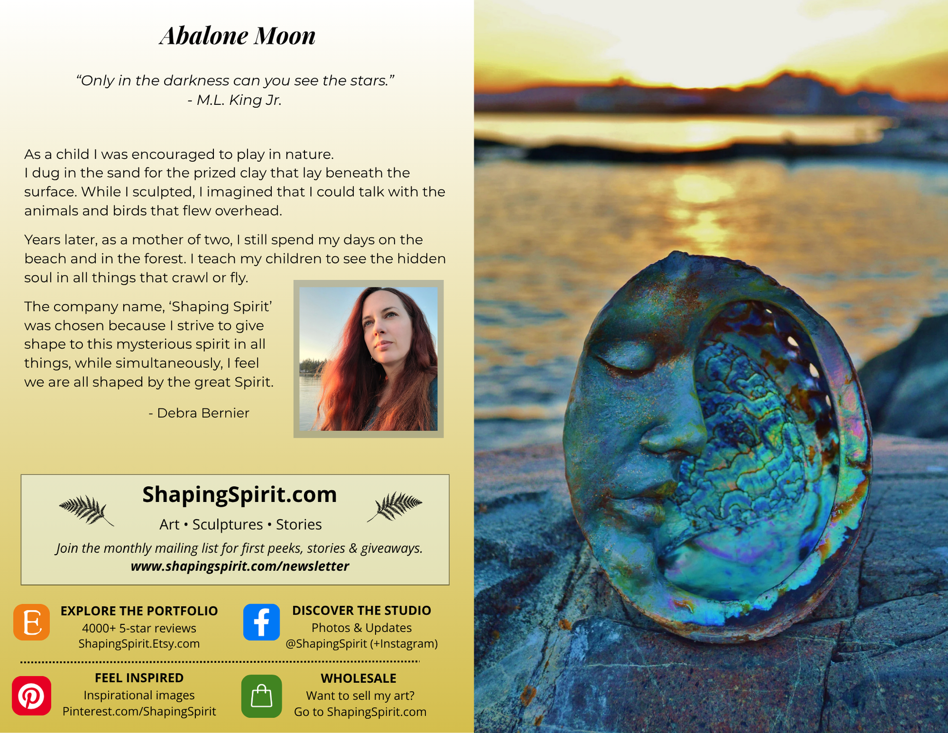 Abalone Moon - Ocean Art Card - Nature Inspired Greeting Card