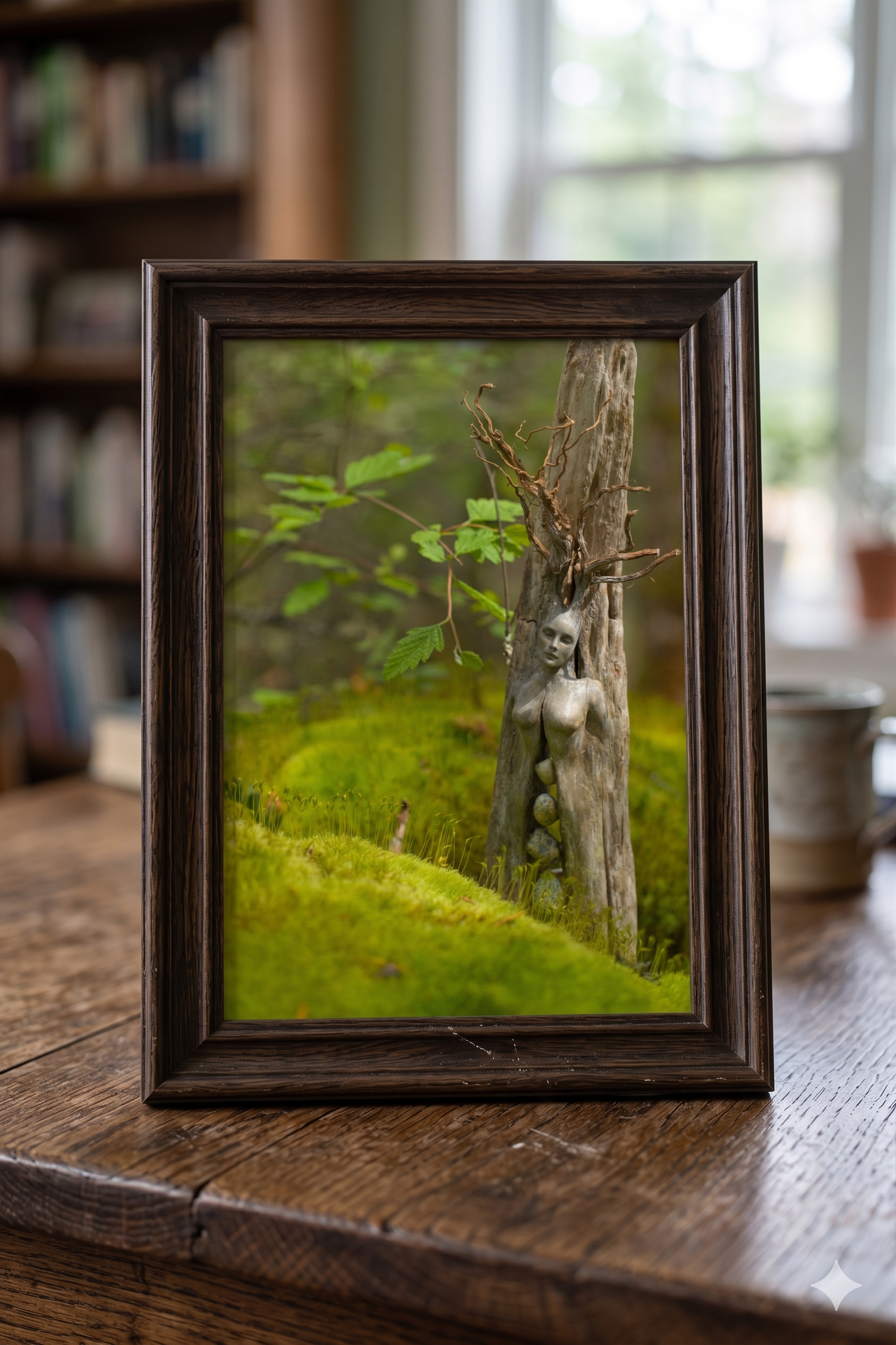 Spirit Tree Woman with Stones | Nature Art Card | Spiritual Greeting Card