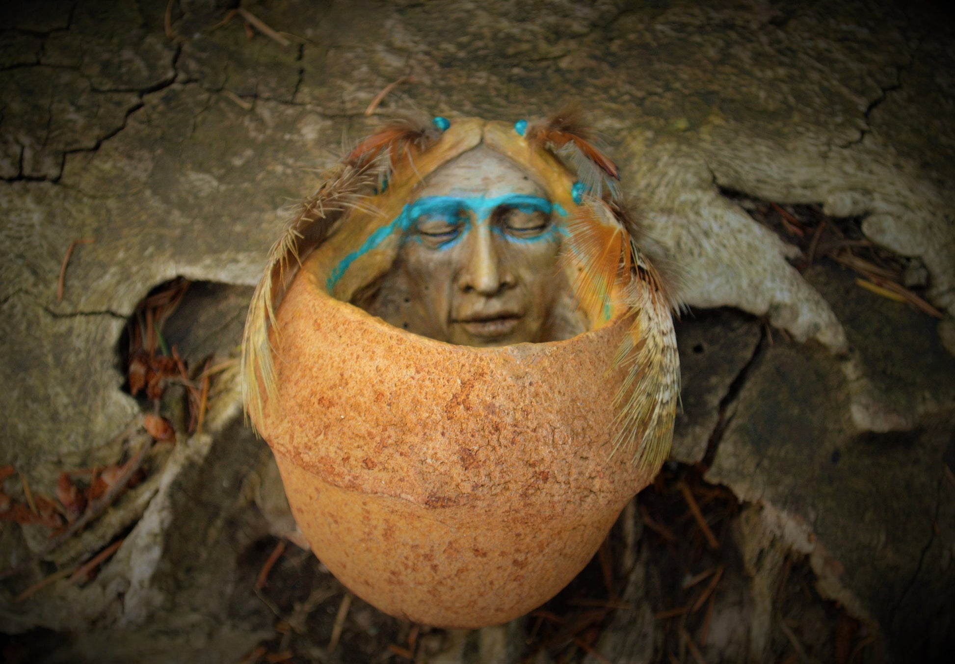 A Silent Prayer, Monkey Pot Bowl Sculpture By Debra Bernier