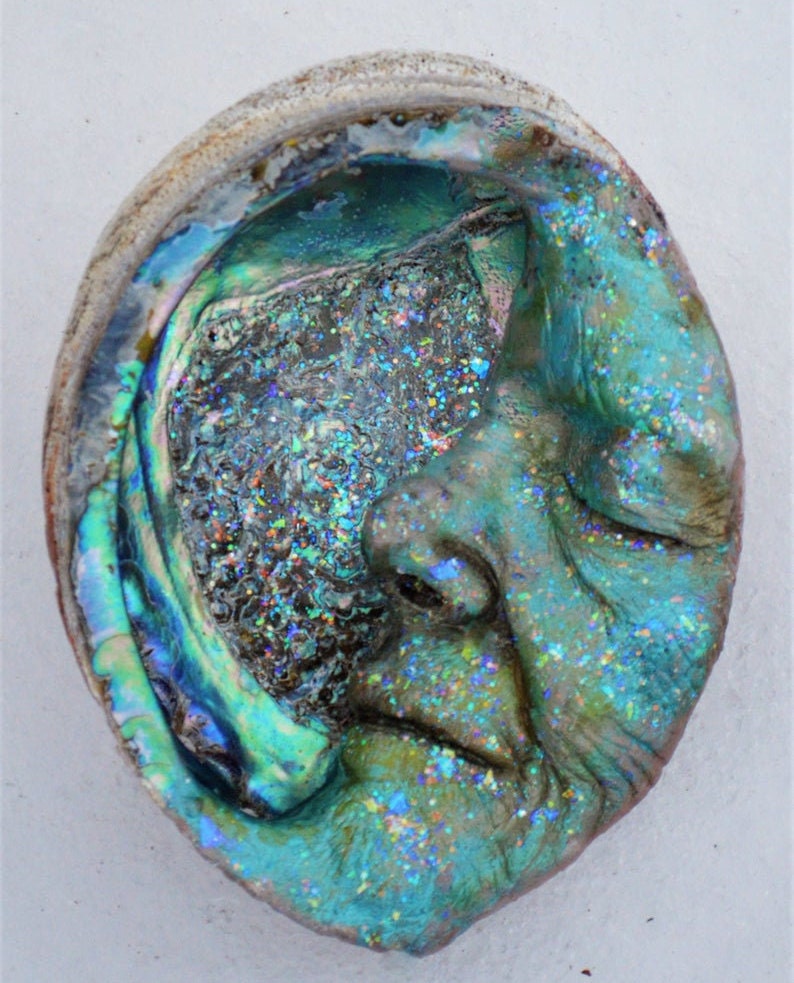 FREE SHIPPING - Art Card, Abalone Moon, by Debra Bernier, Shaping Spirit