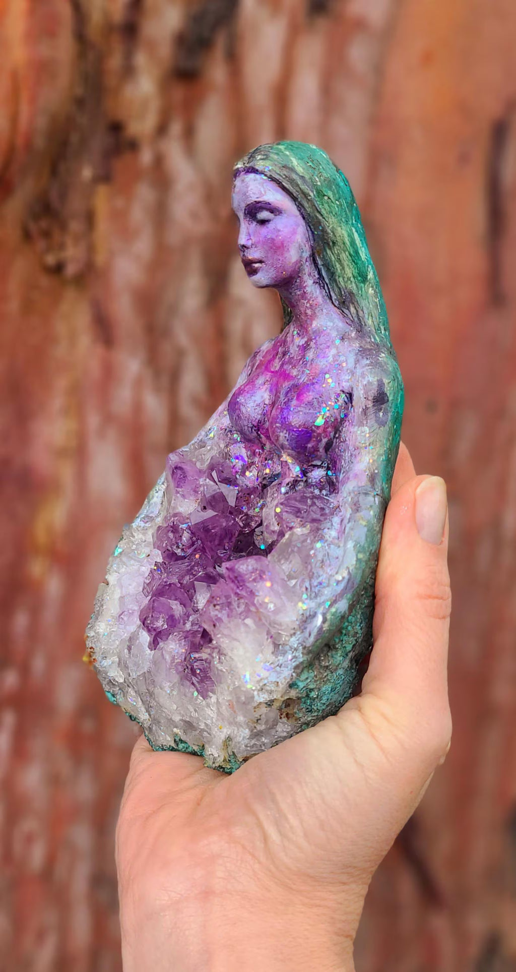 Amethyst Goddess, Crystal Gemstone Sculpture| Sacred Feminine Art