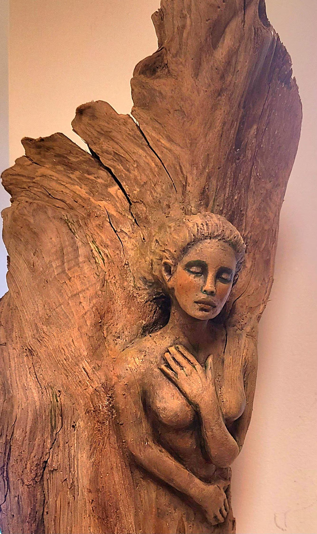 Angel in Wood, Driftwood Winged Woman | Healing Art