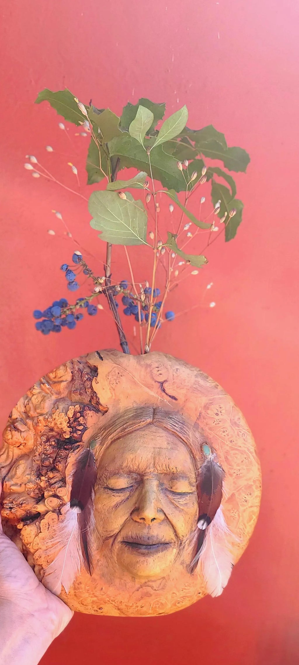 The Great Mystery, Wood Burl Vase Sculpture