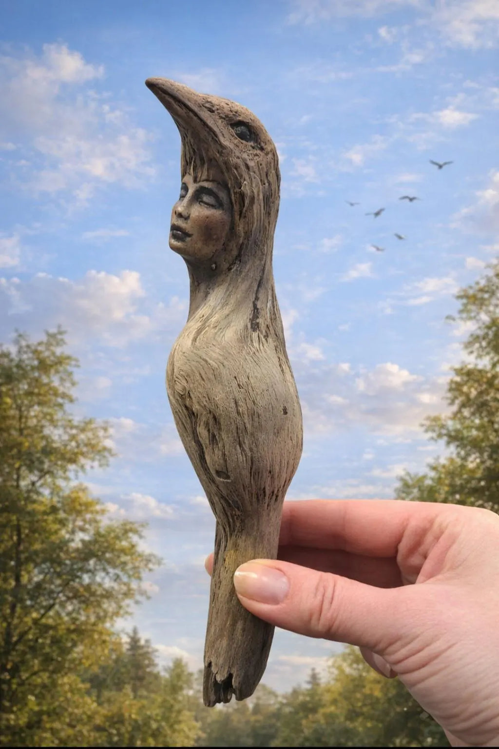 Spirit of Wings, Bird Woman | Driftwood Spiritual Sculpture