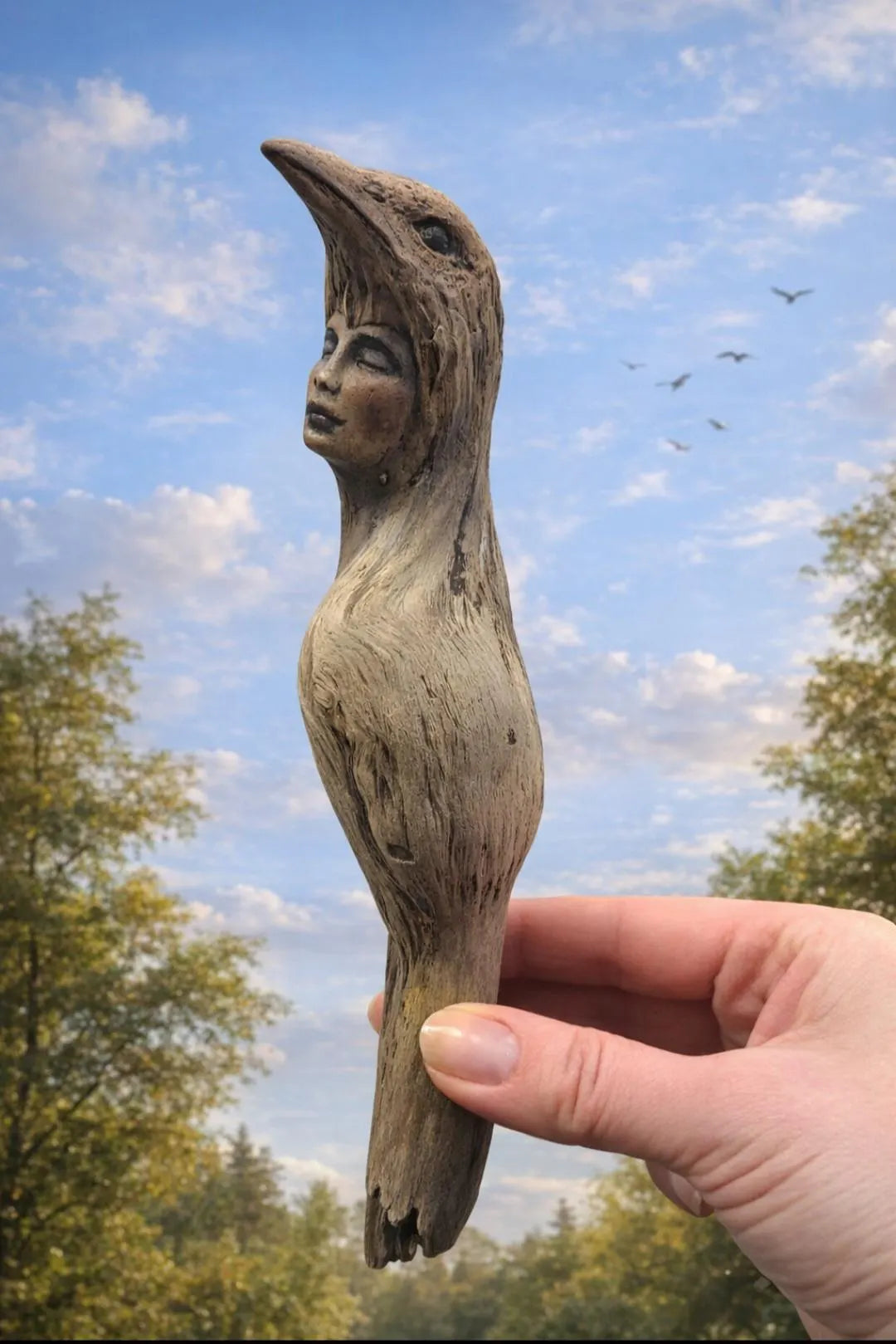 Spirit of Wings, Bird Woman | Driftwood Spiritual Sculpture