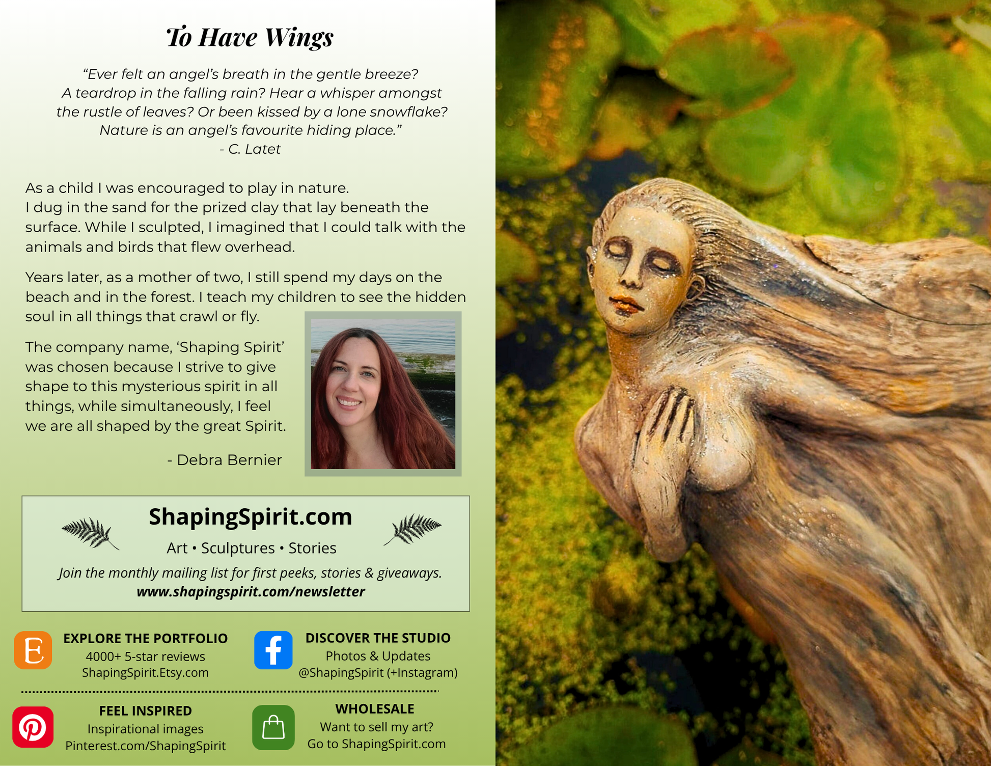 To Have Wings - Angel Art Card - Inspirational Greeting Card