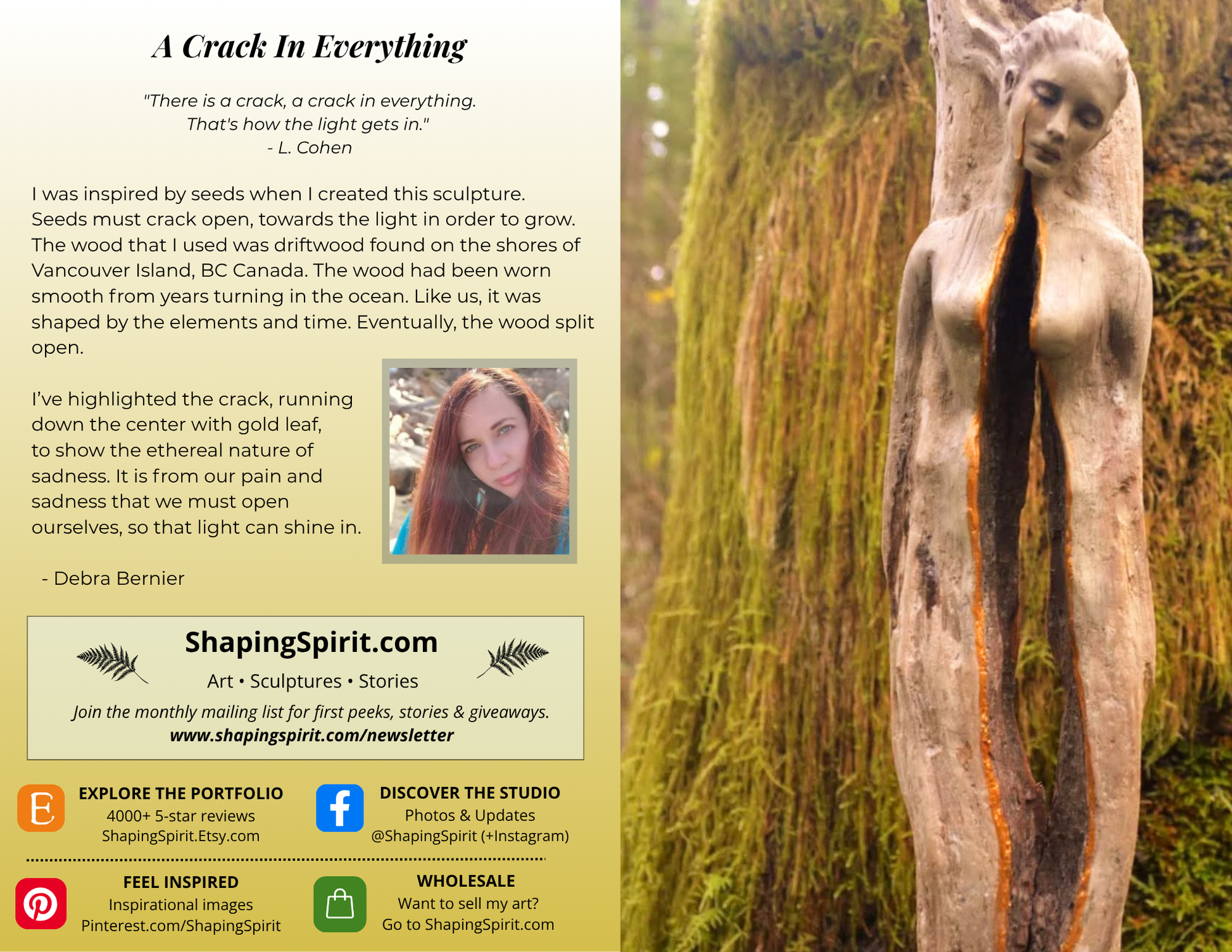 A Crack In Everything - Healing Art Card - Sacred Feminine Greeting Card