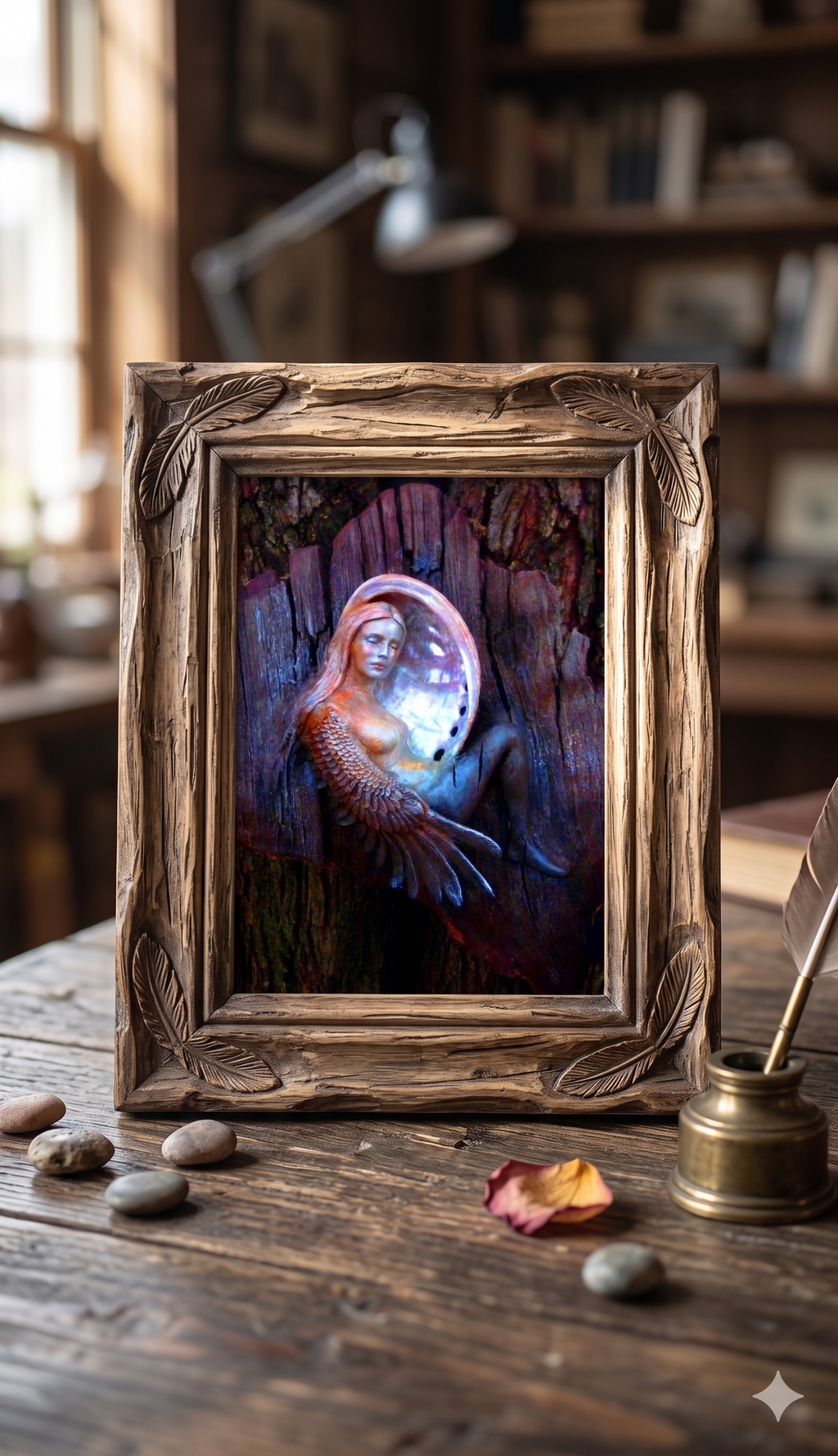 Winged Bird Woman | Nature Art Card | Spiritual Greeting Card