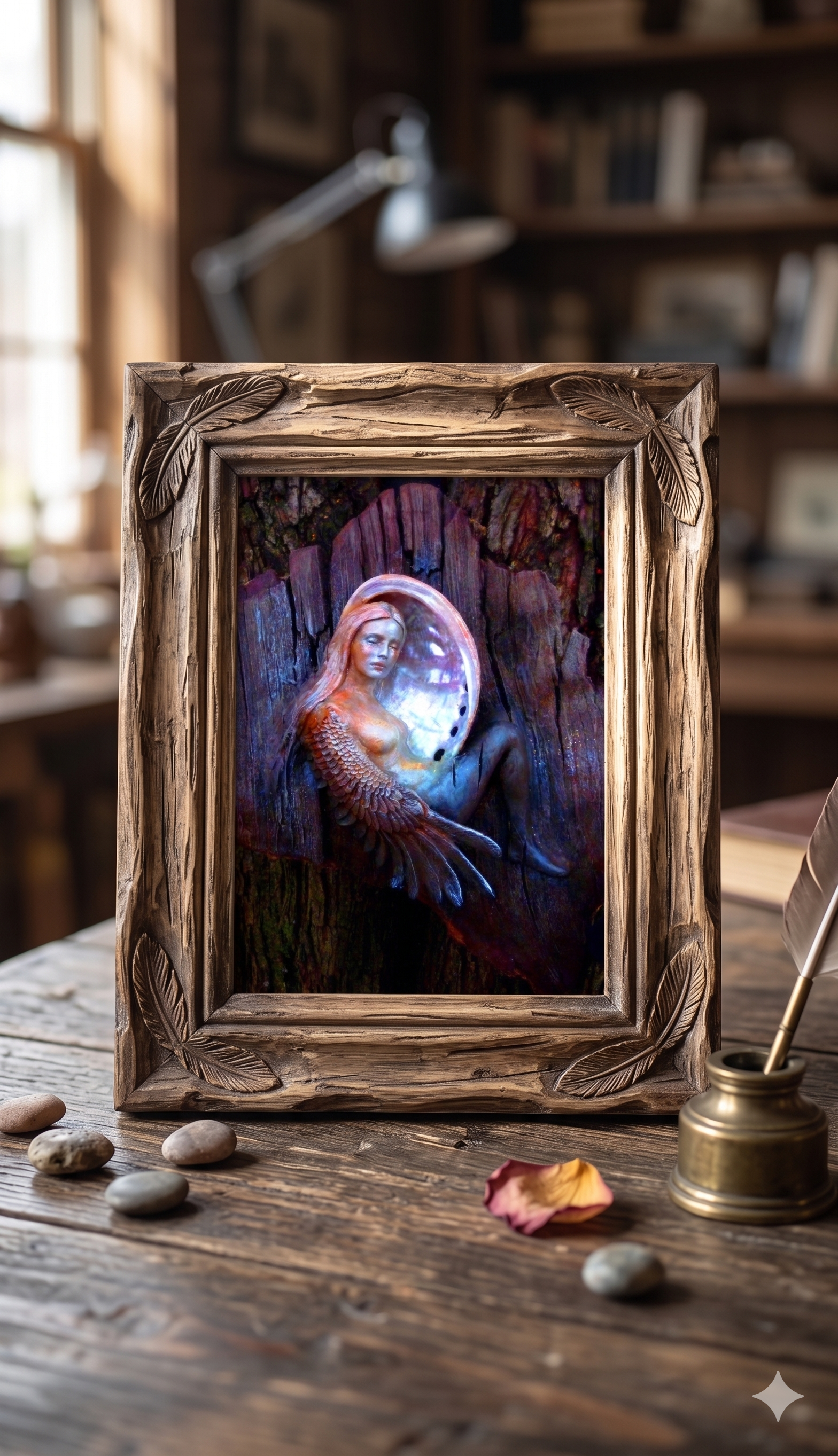 Winged Bird Woman | Nature Art Card | Spiritual Greeting Card