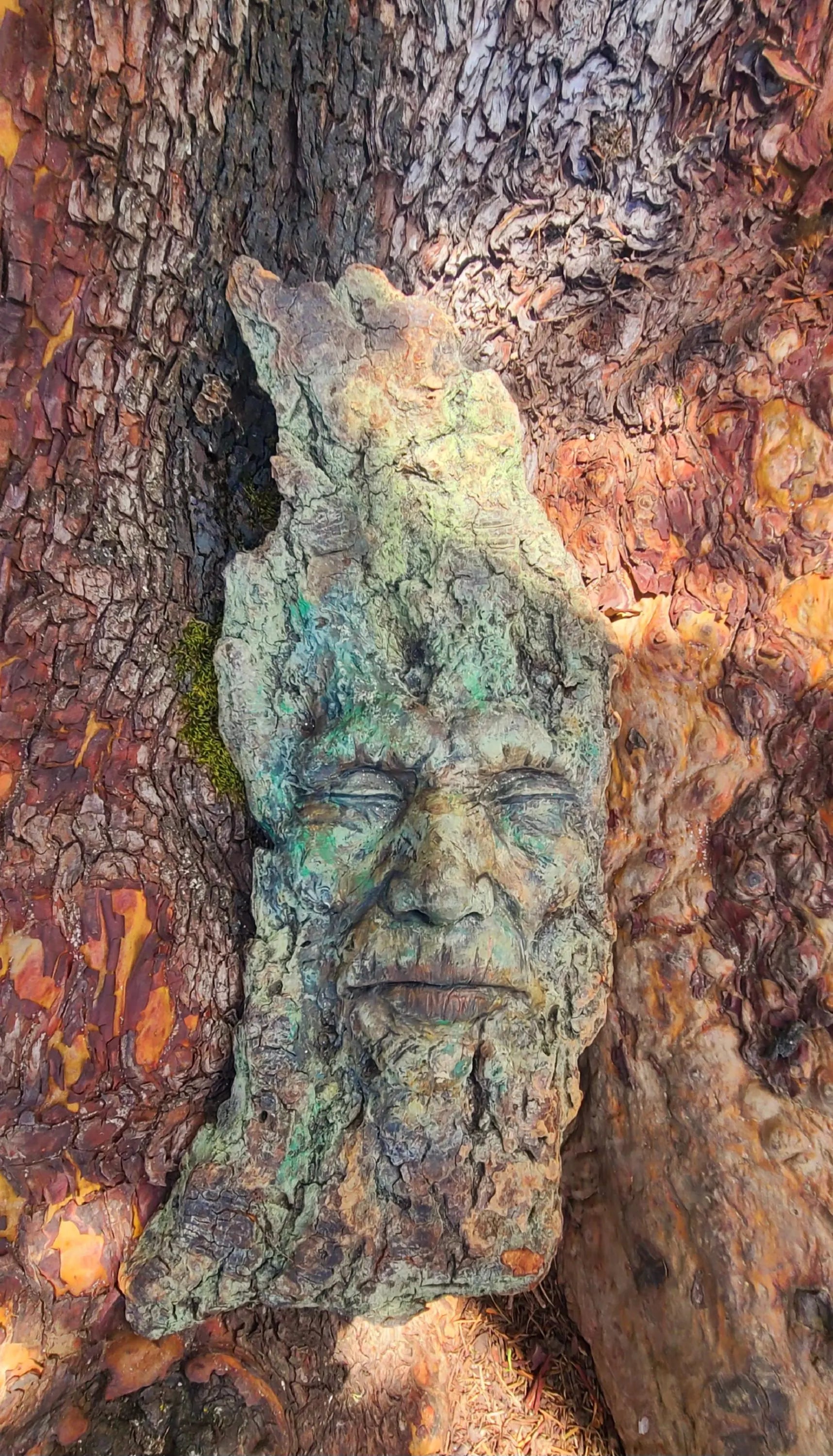 Listening Green Man Tree Spirit | Woodland Spiritual Art