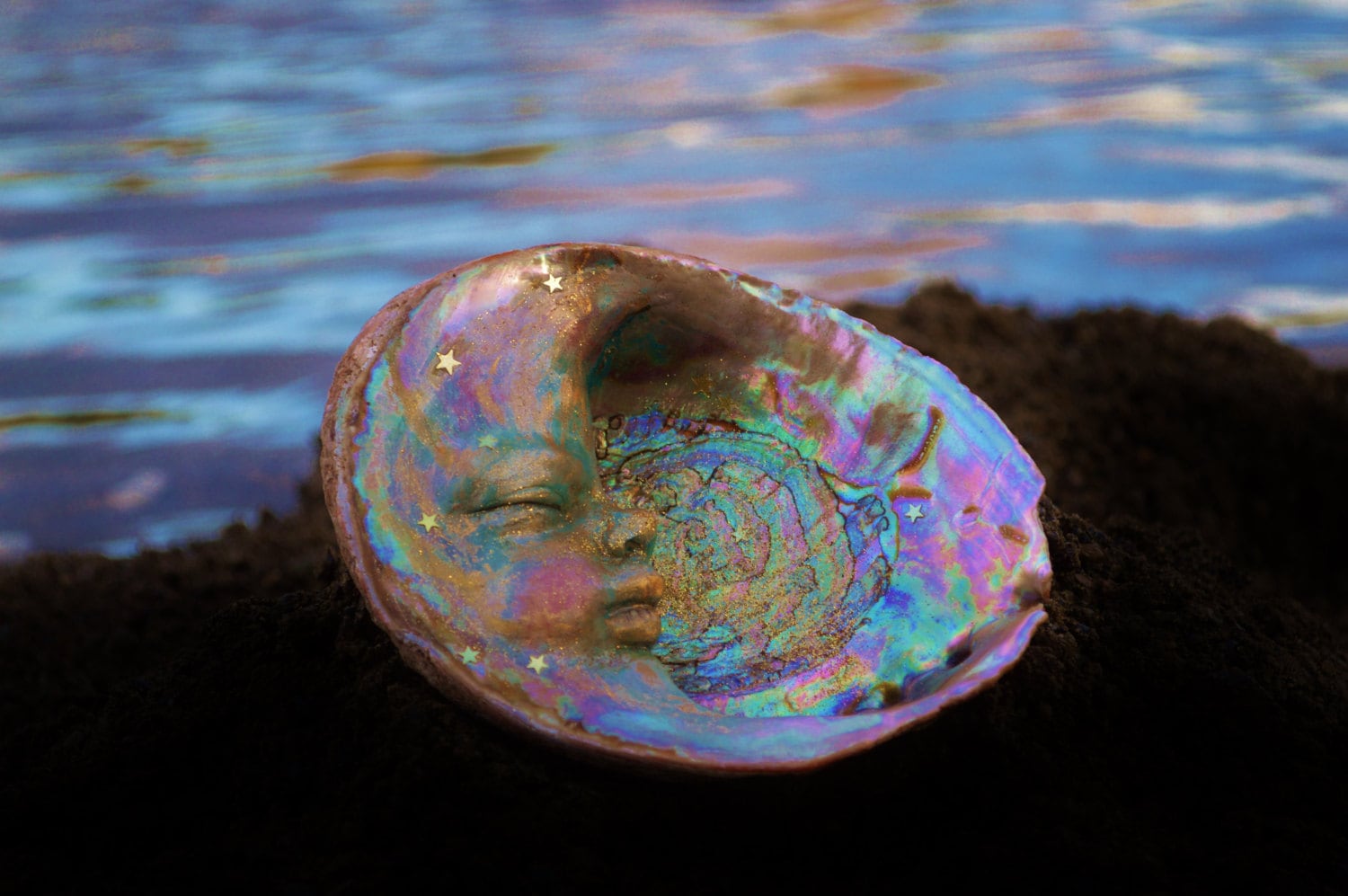 Baby Abalone Moon - Sculpture by Debra Bernier