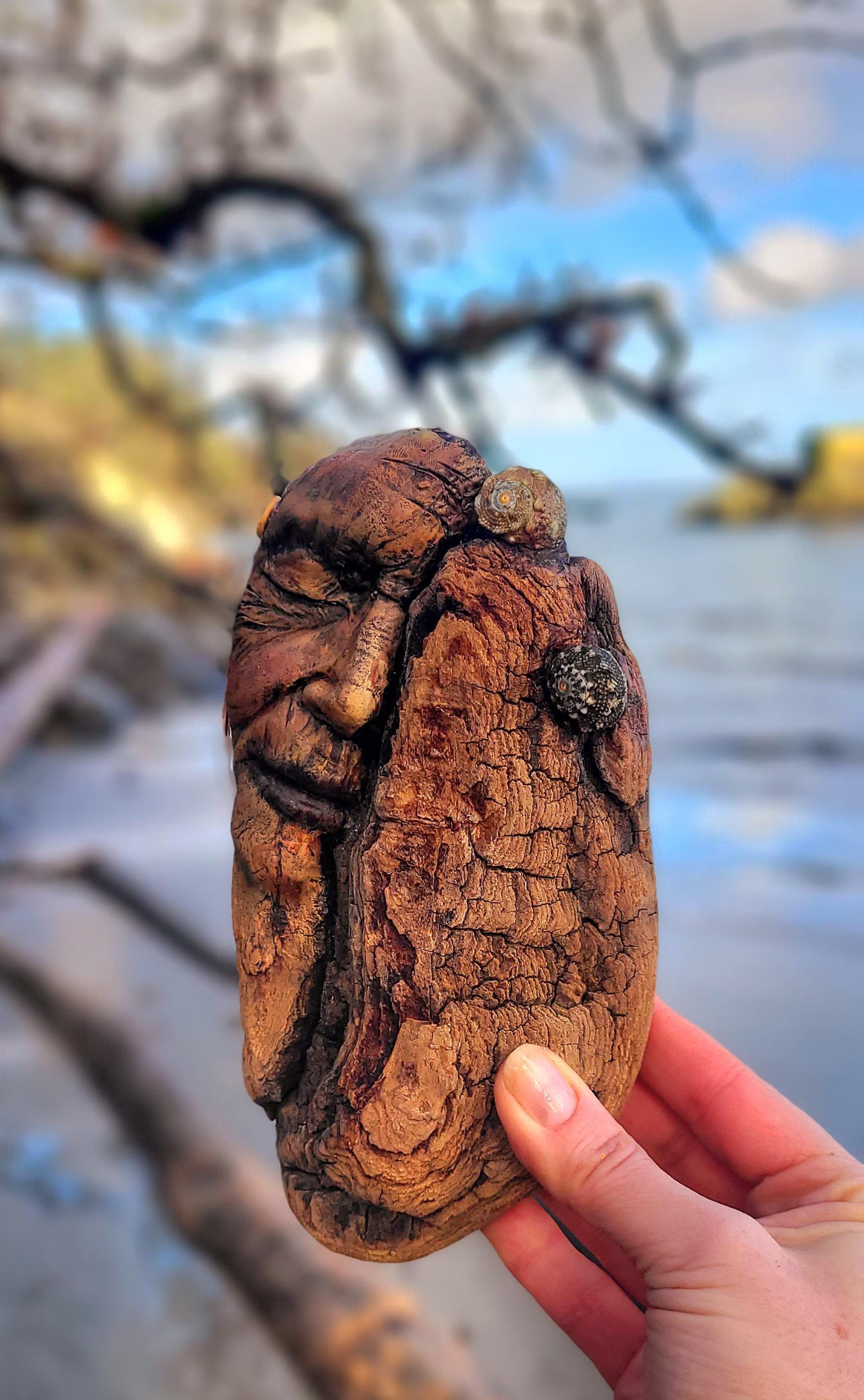 Resting Woman - Driftwood Bark Woman Sleeping Spirit